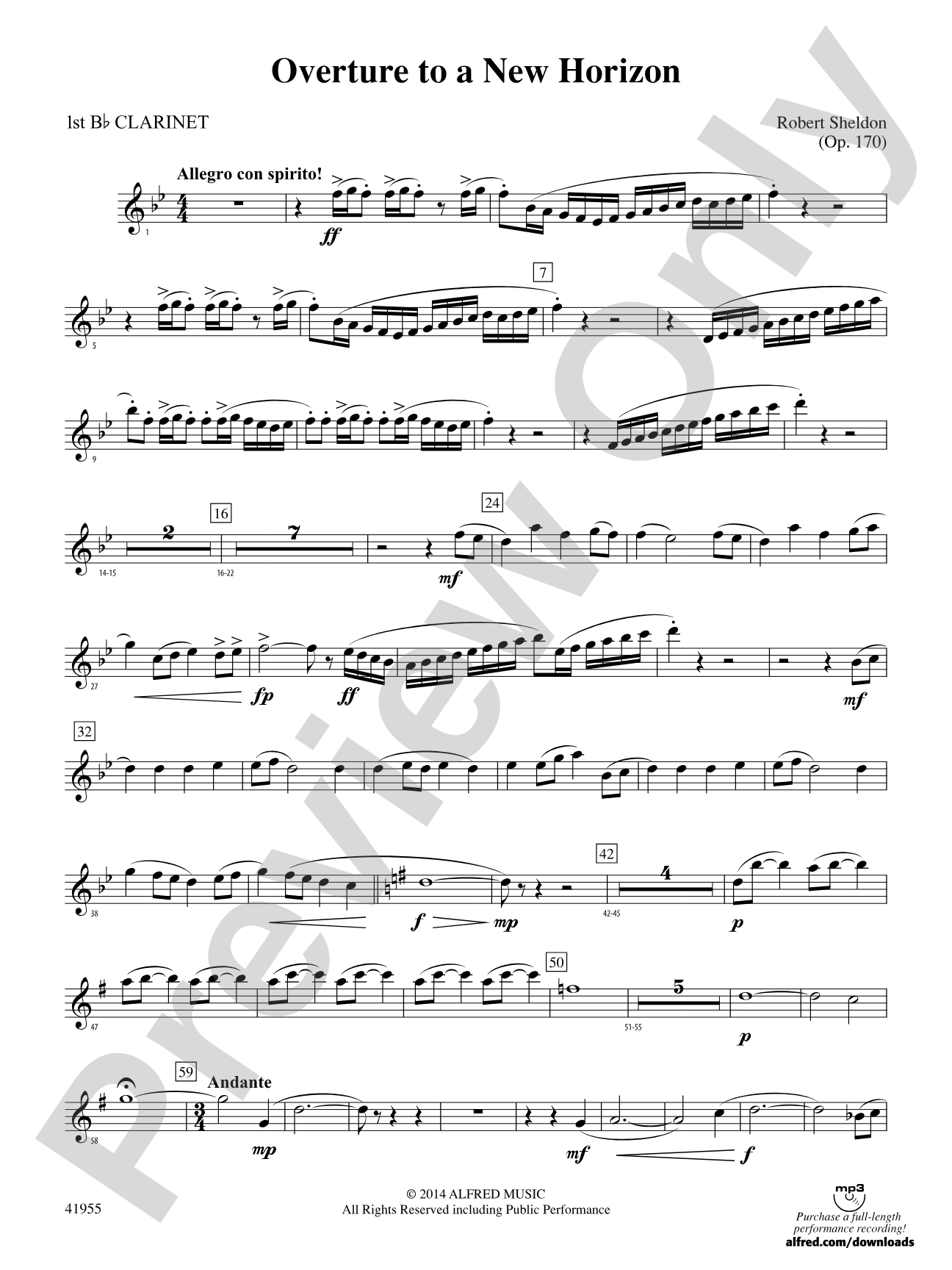 Overture to a New Horizon: 1st B-flat Clarinet