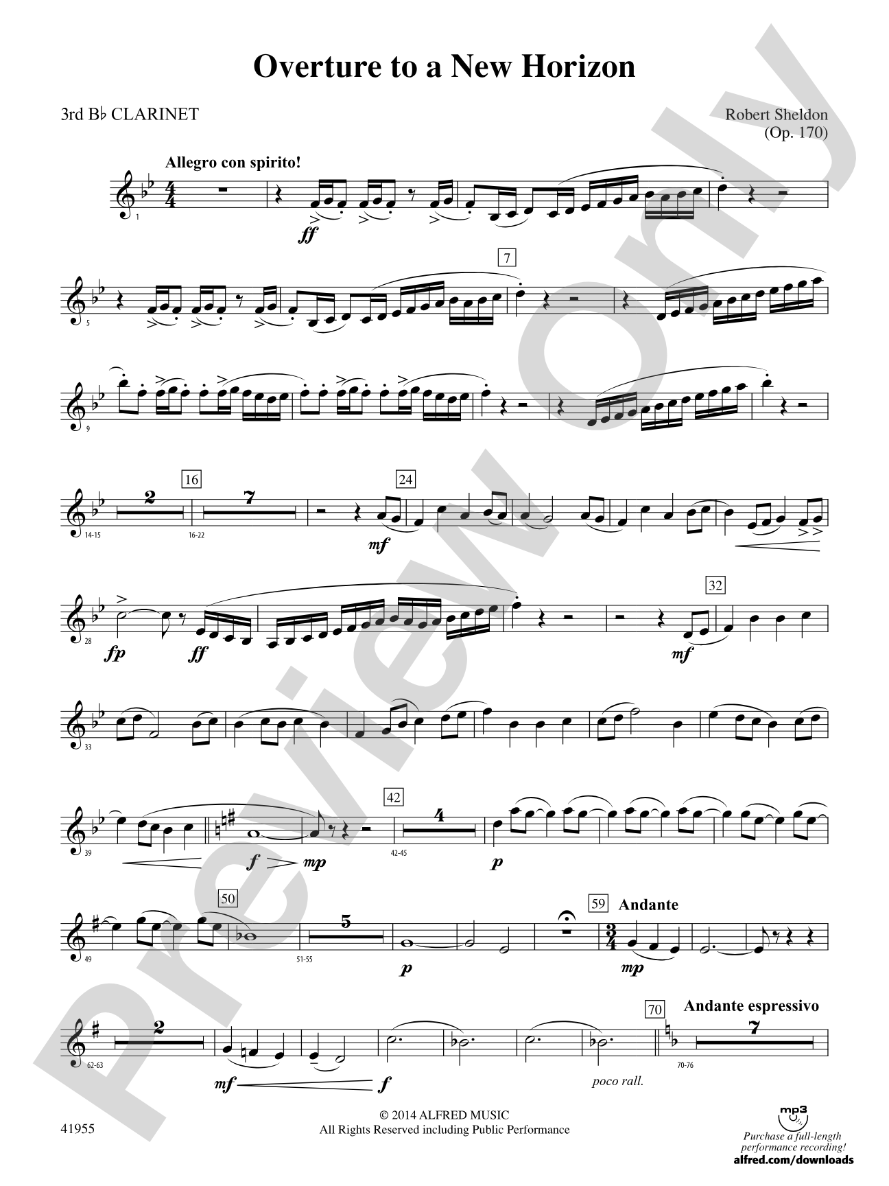Overture to a New Horizon: 3rd B-flat Clarinet
