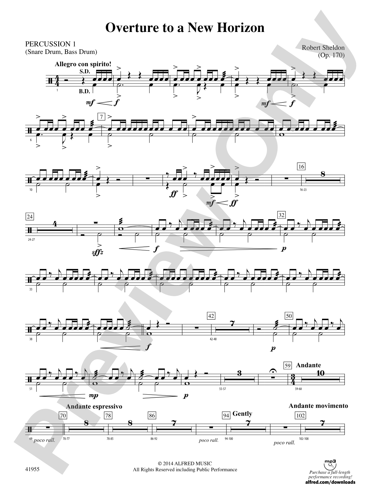 Overture to a New Horizon: 1st Percussion