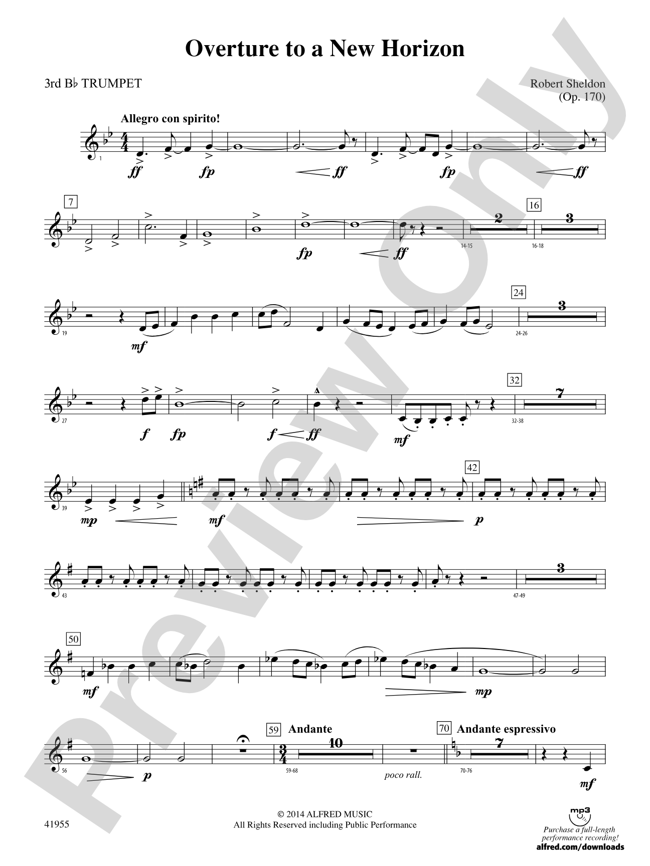 Overture to a New Horizon: 3rd B-flat Trumpet