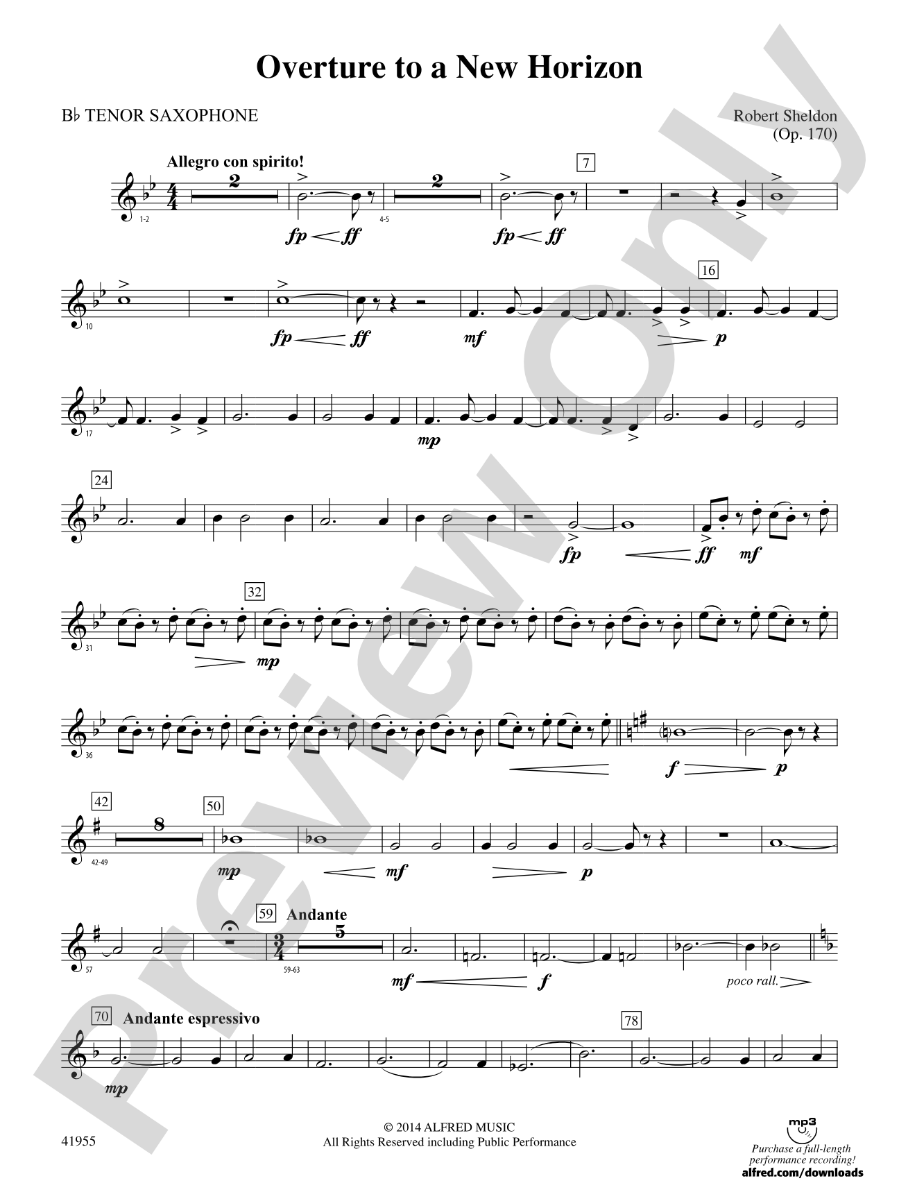 Overture to a New Horizon: B-flat Tenor Saxophone