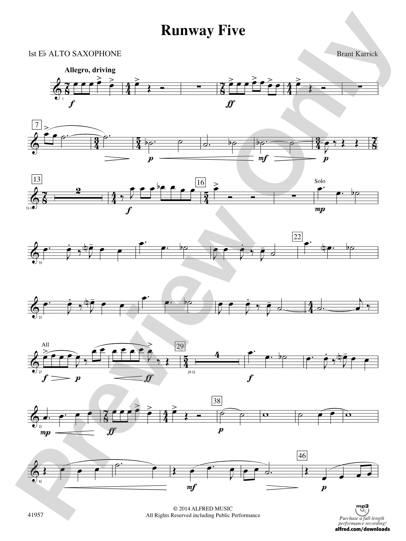 Runway Five: E-flat Alto Saxophone