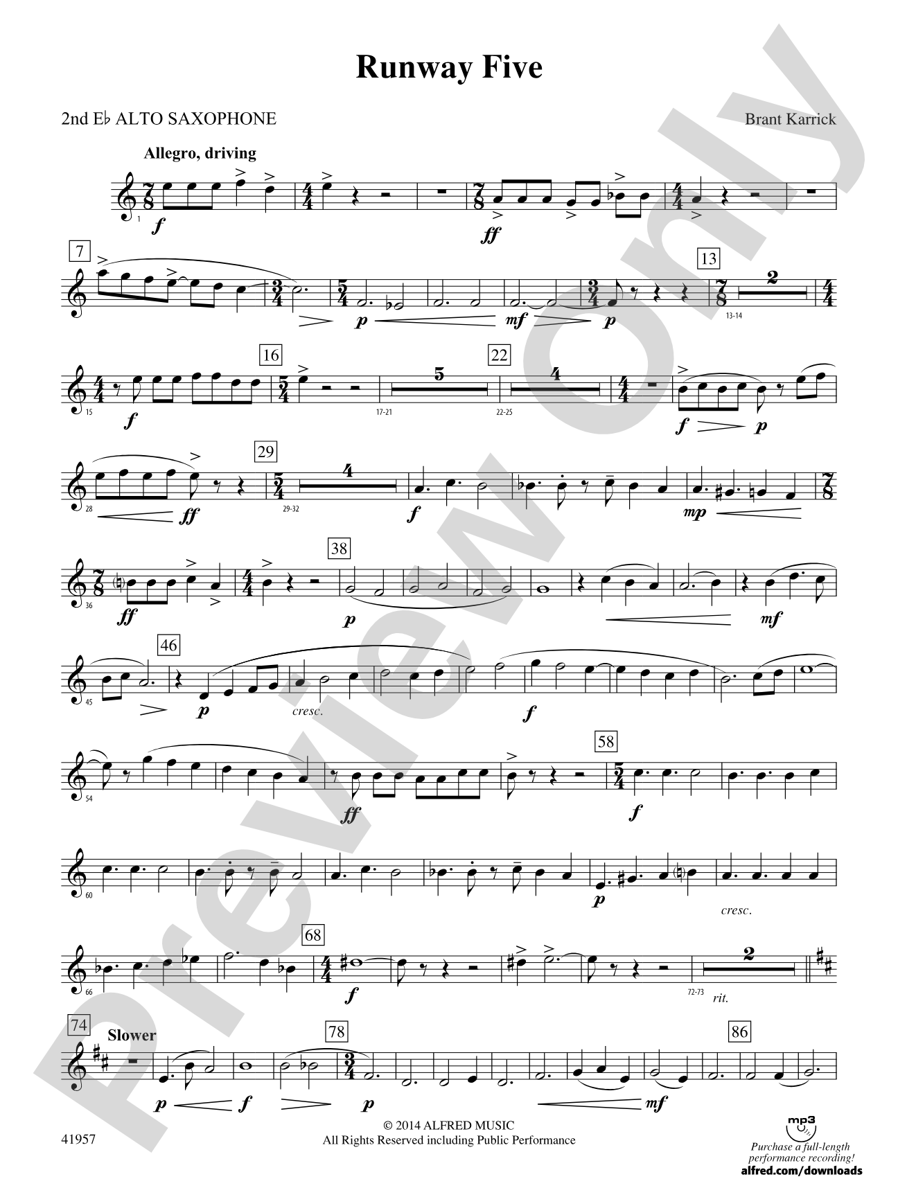 Runway Five: 2nd E-flat Alto Saxophone
