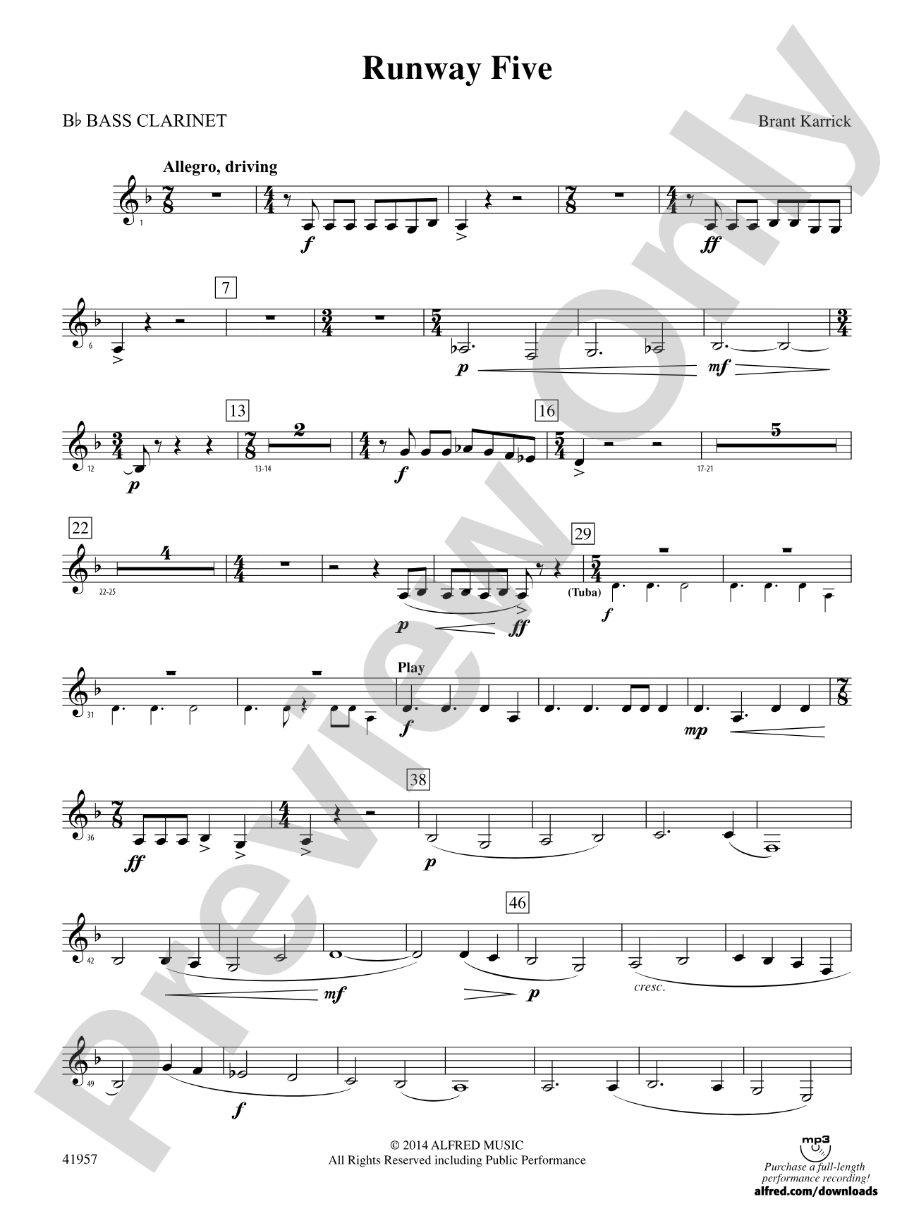 Runway Five: B-flat Bass Clarinet