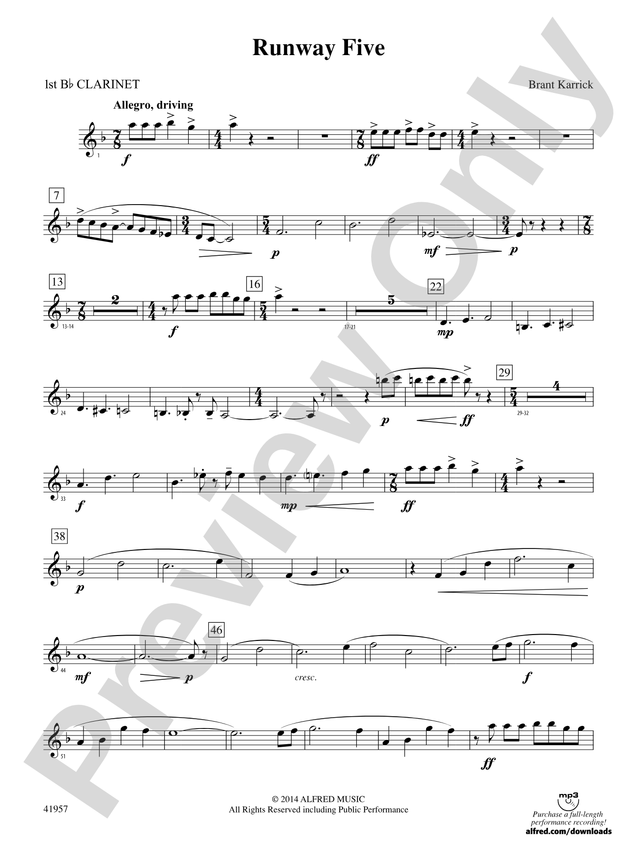 Runway Five: 1st B-flat Clarinet
