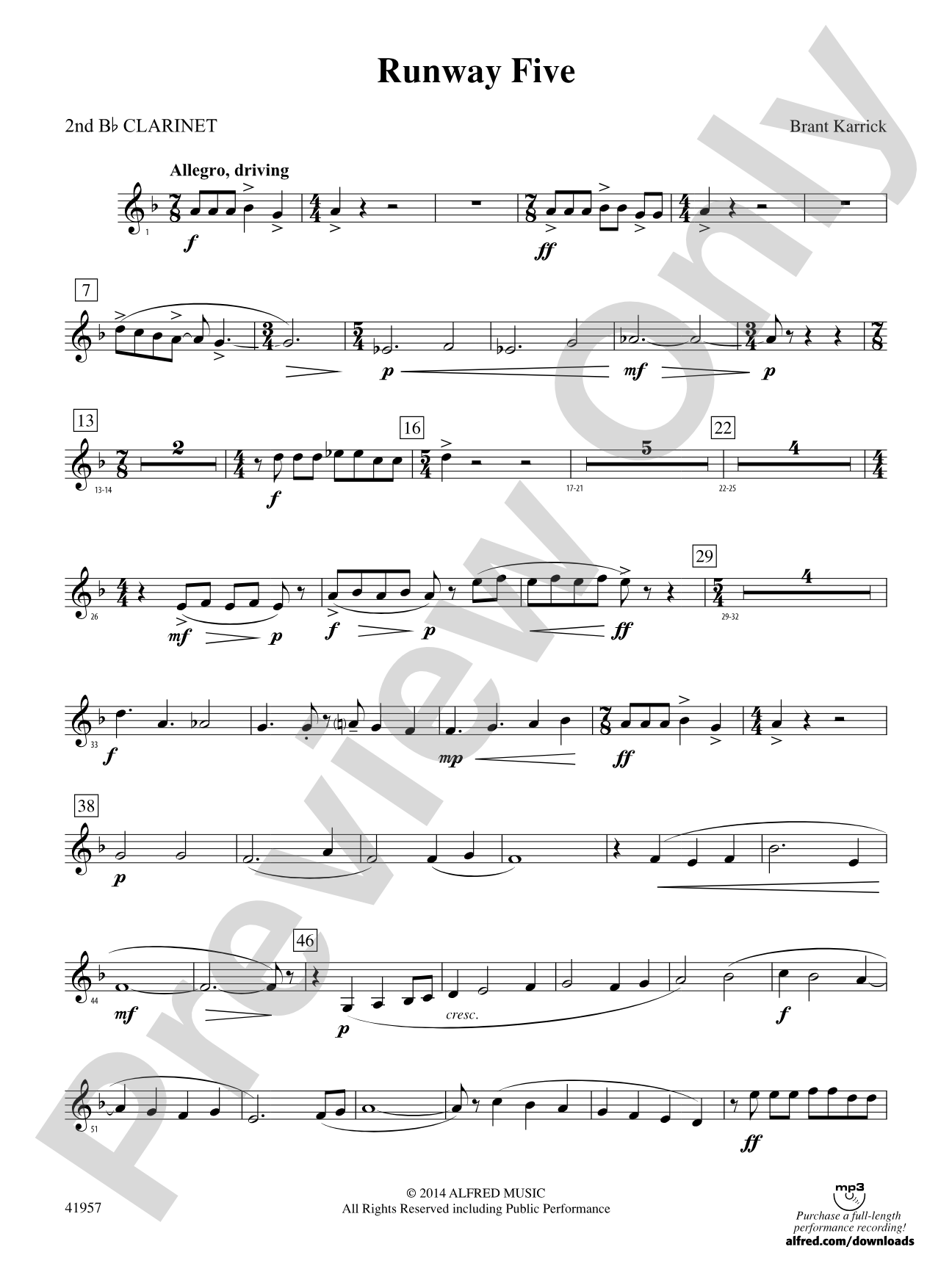 Runway Five: 2nd B-flat Clarinet