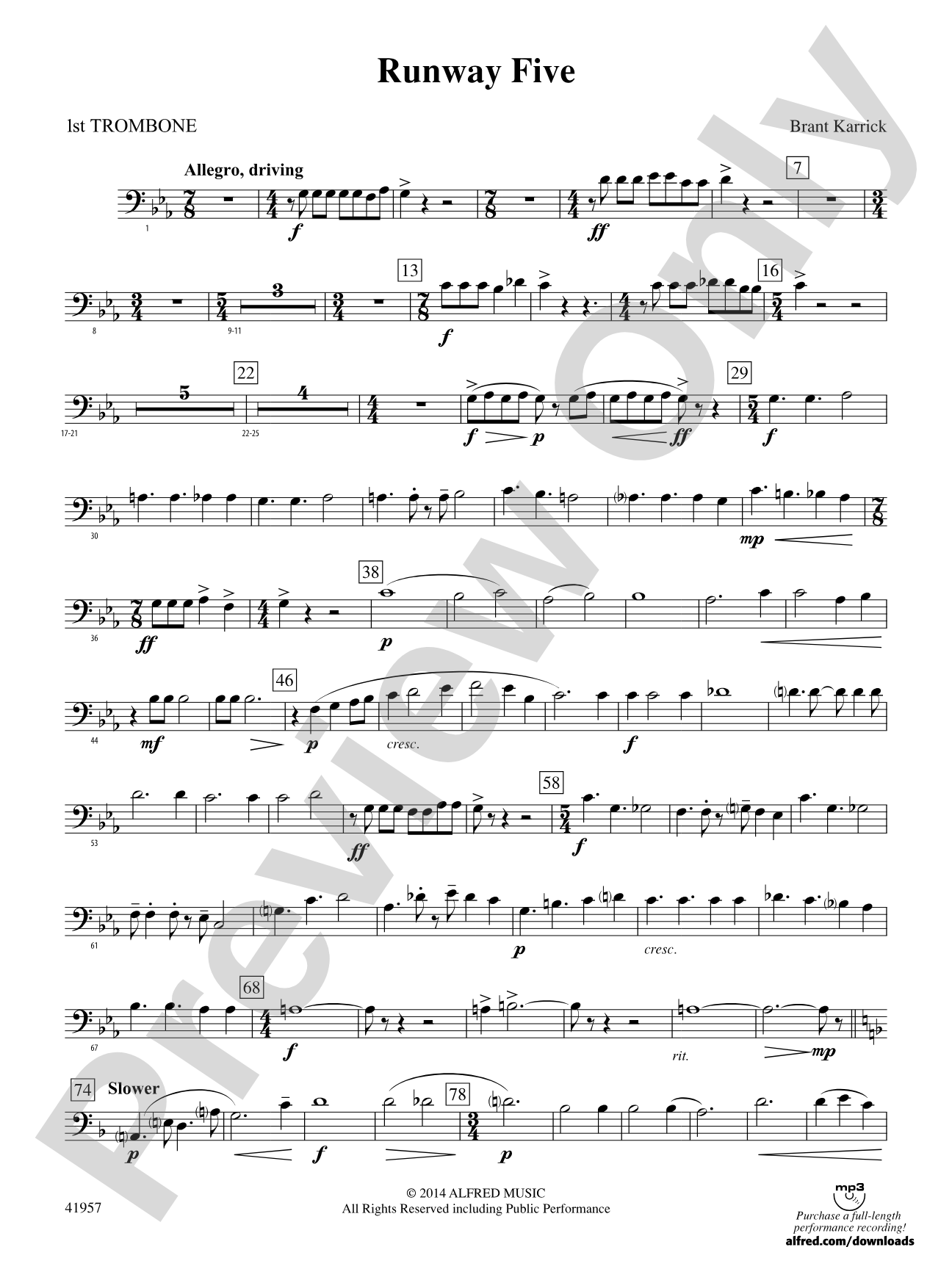 Runway Five: 1st Trombone