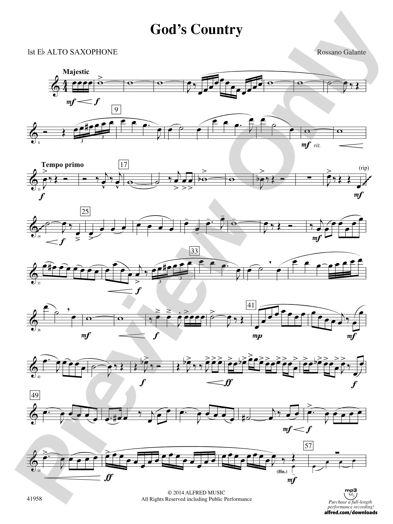 God's Country: E-flat Alto Saxophone