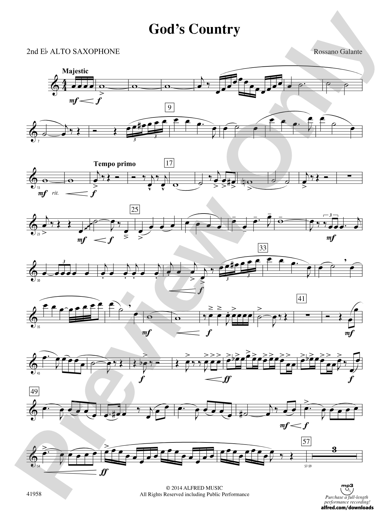 God's Country: 2nd E-flat Alto Saxophone