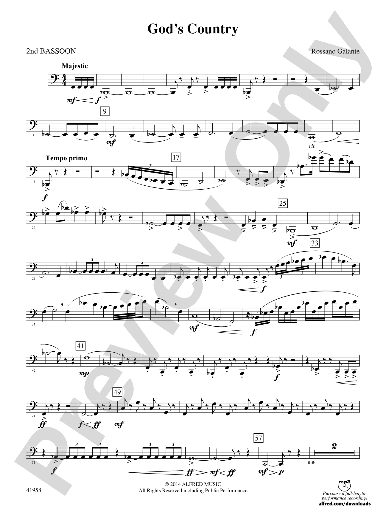 God's Country: 2nd Bassoon