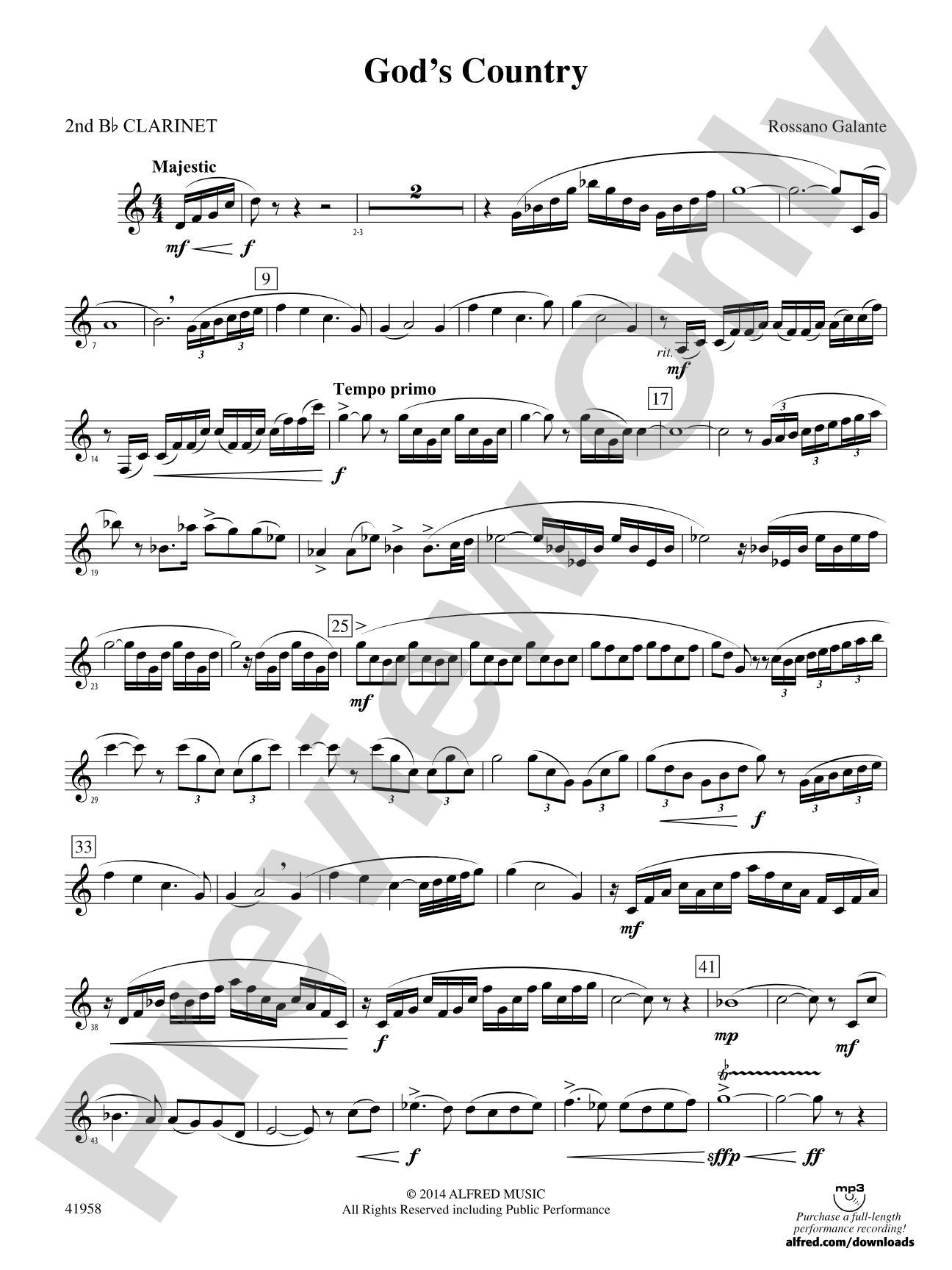 God's Country: 2nd B-flat Clarinet