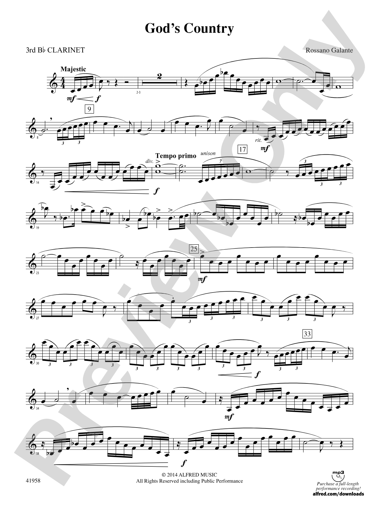 God's Country: 3rd B-flat Clarinet