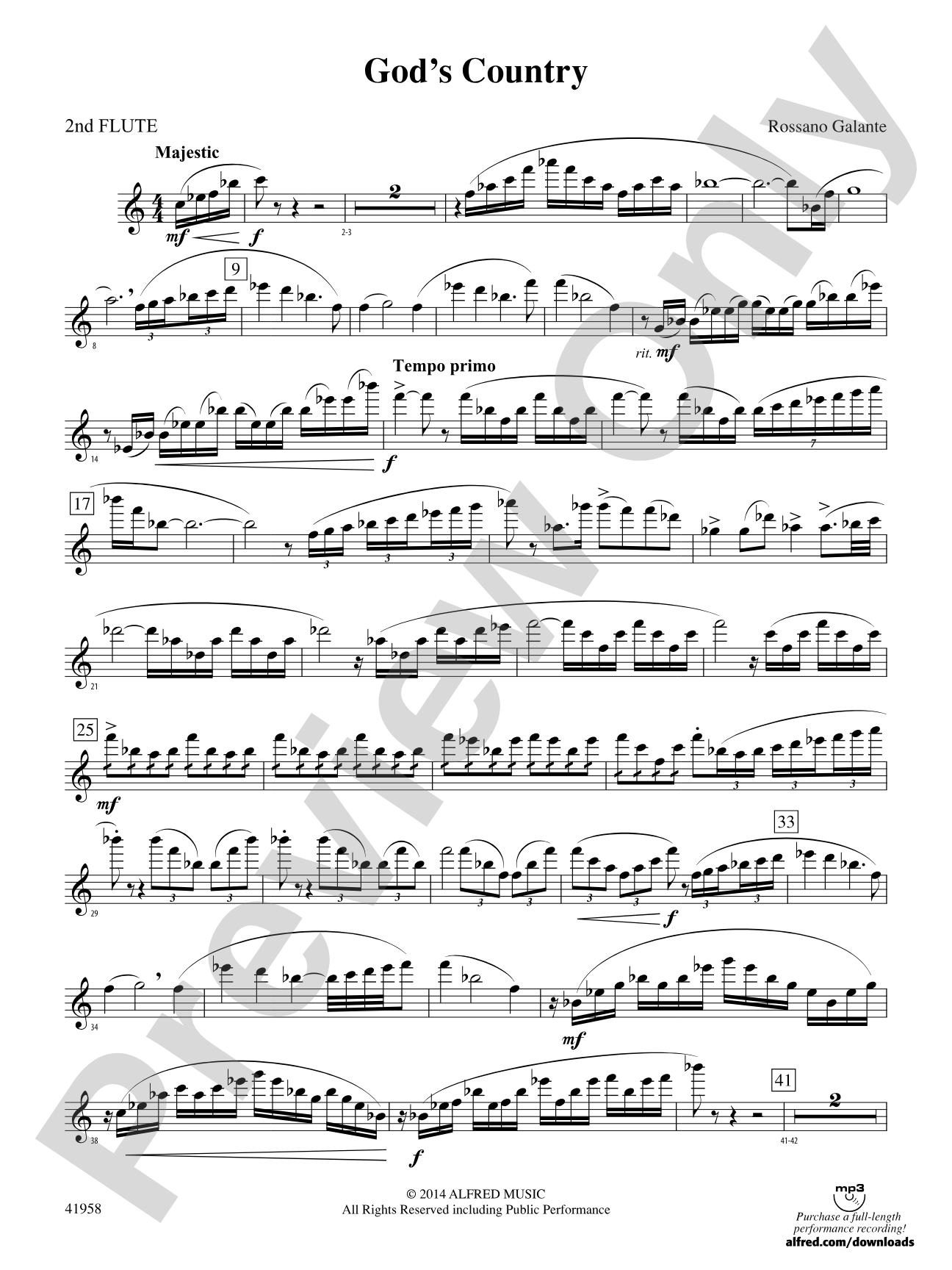 God's Country: 2nd Flute