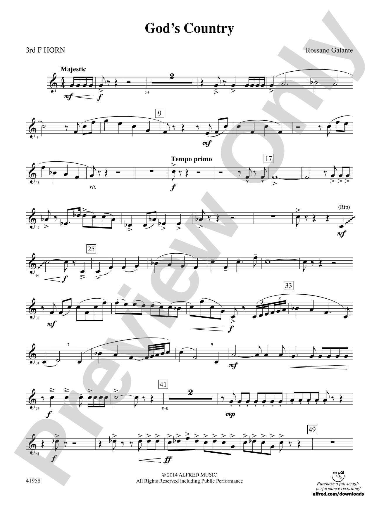 God's Country: 3rd F Horn