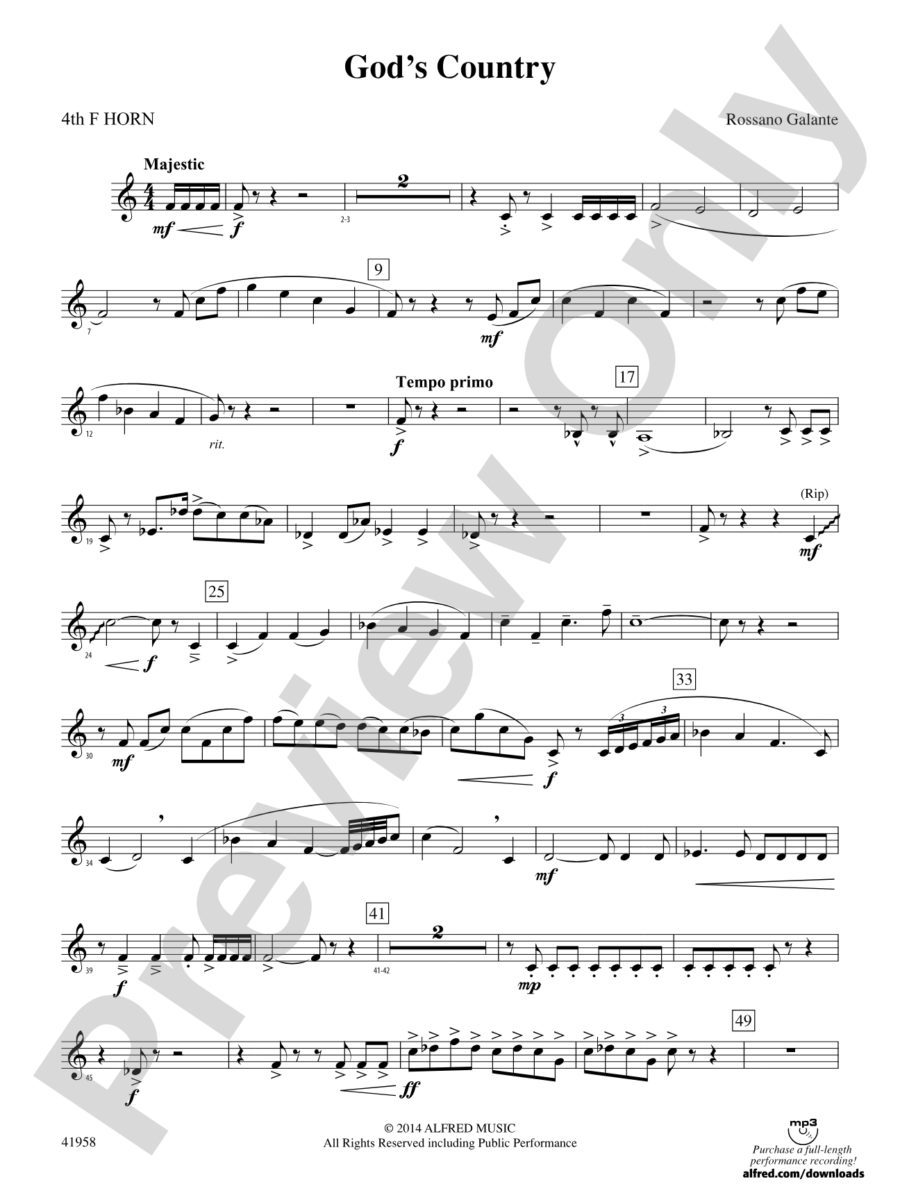 God's Country: 4th F Horn