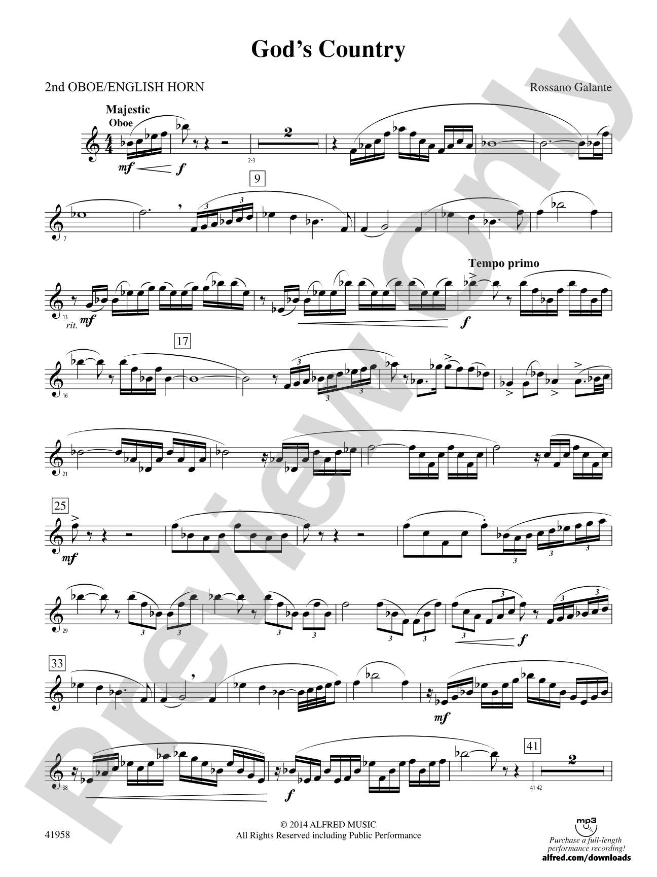 God's Country: 2nd Oboe