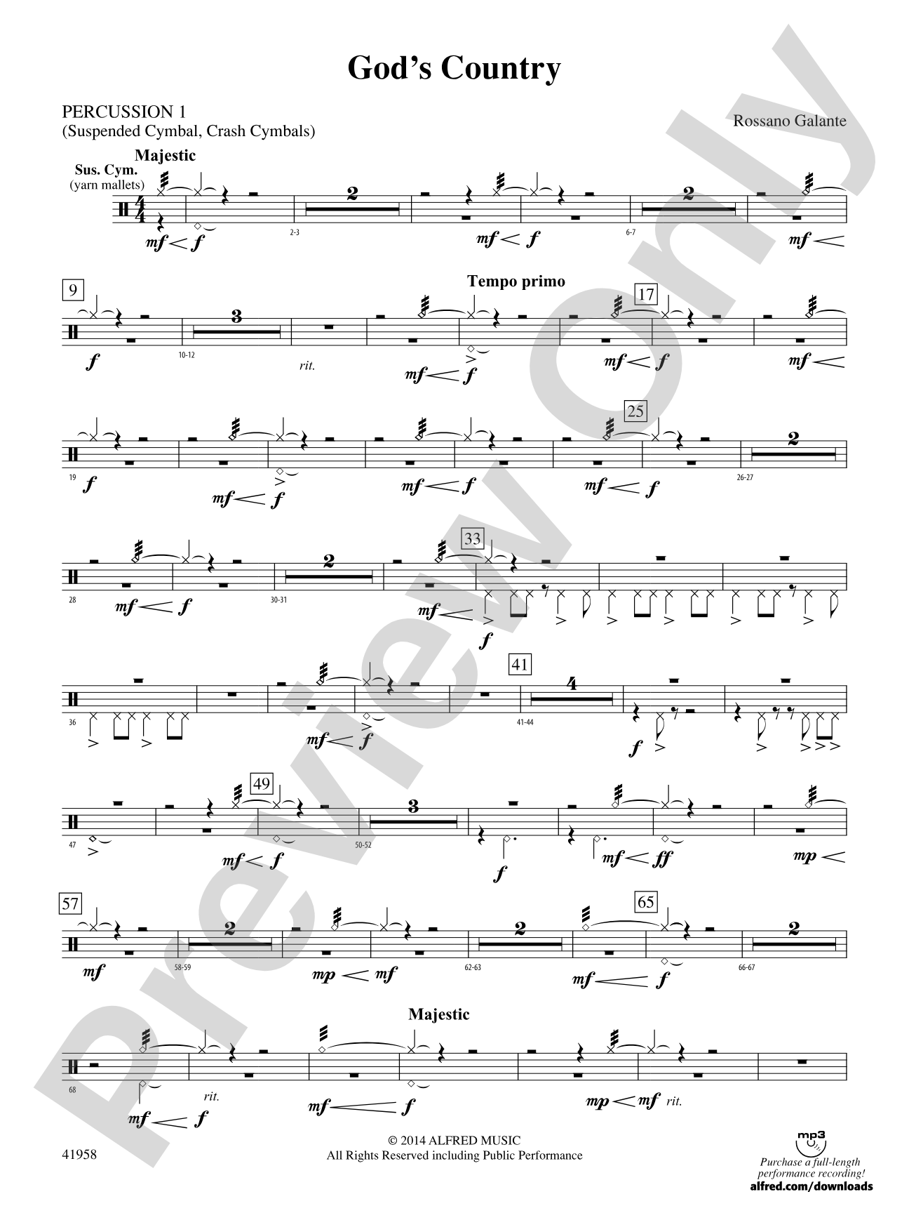 God's Country: 1st Percussion