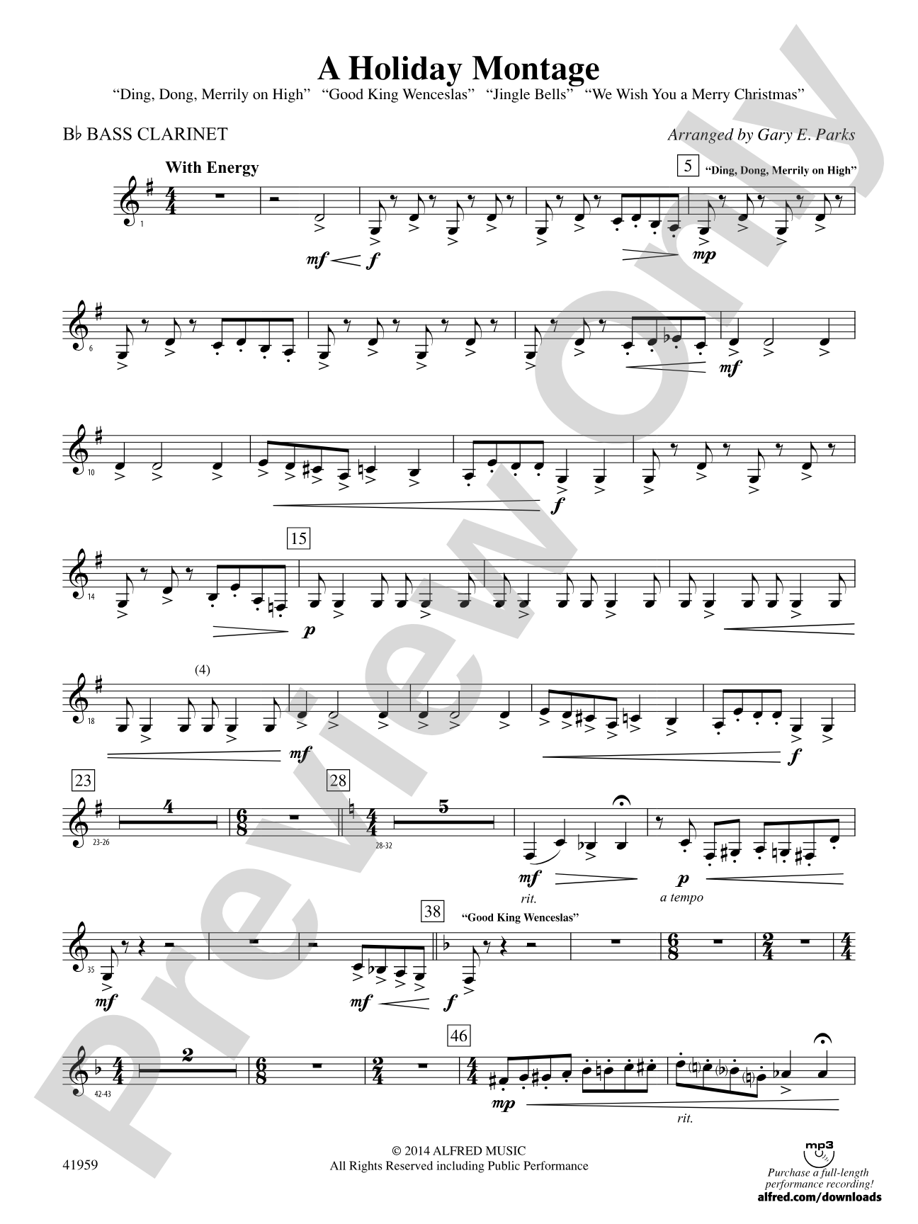 A Holiday Montage: B-flat Bass Clarinet