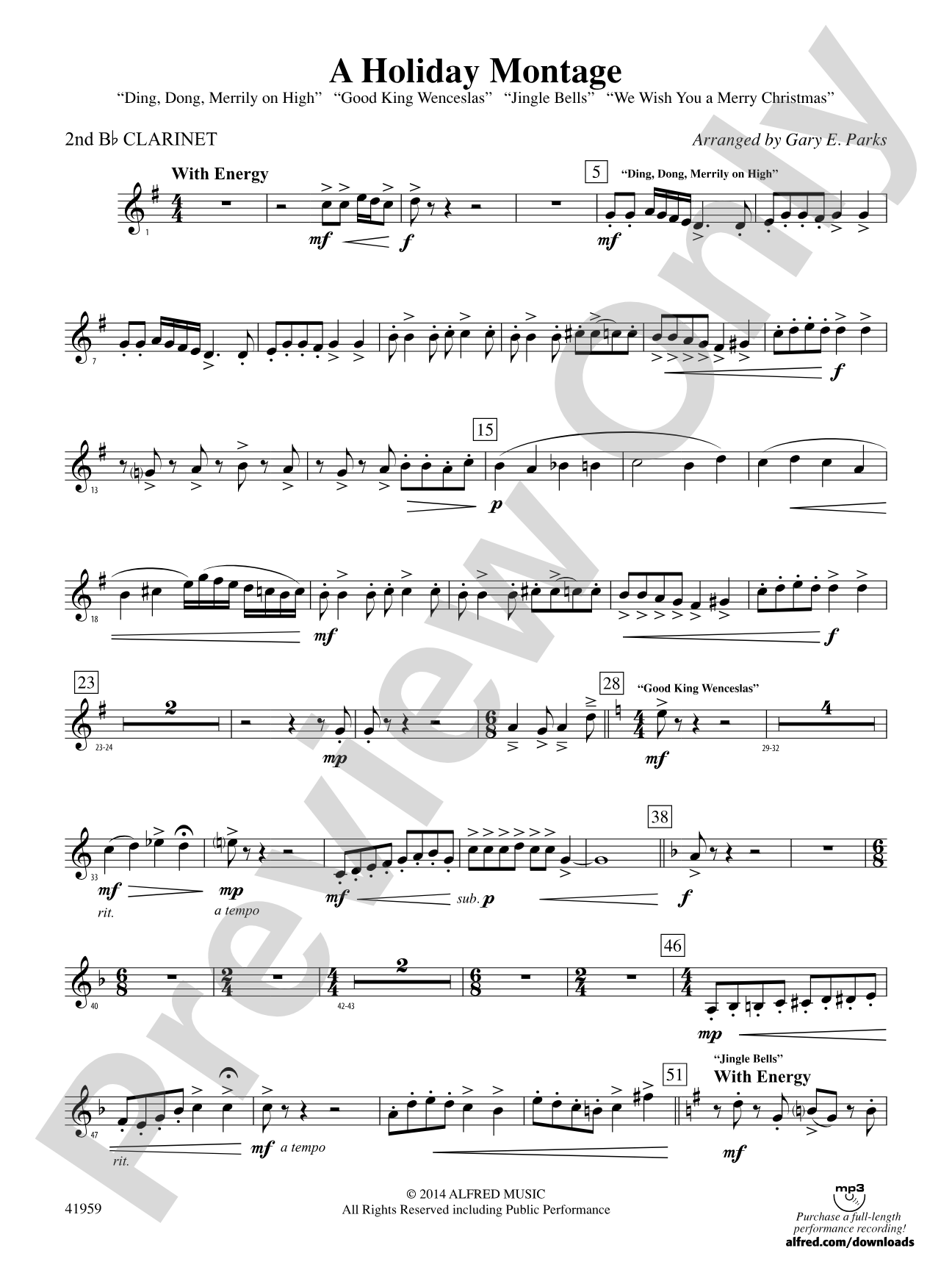A Holiday Montage: 2nd B-flat Clarinet