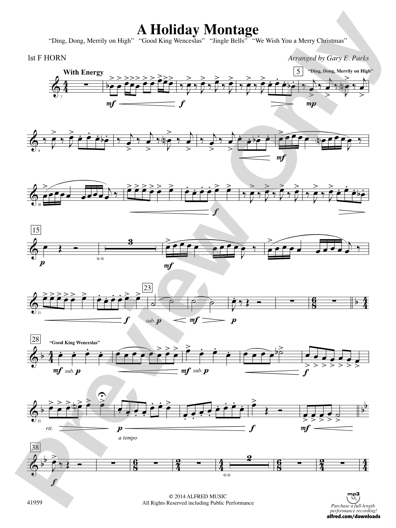 A Holiday Montage: 1st F Horn