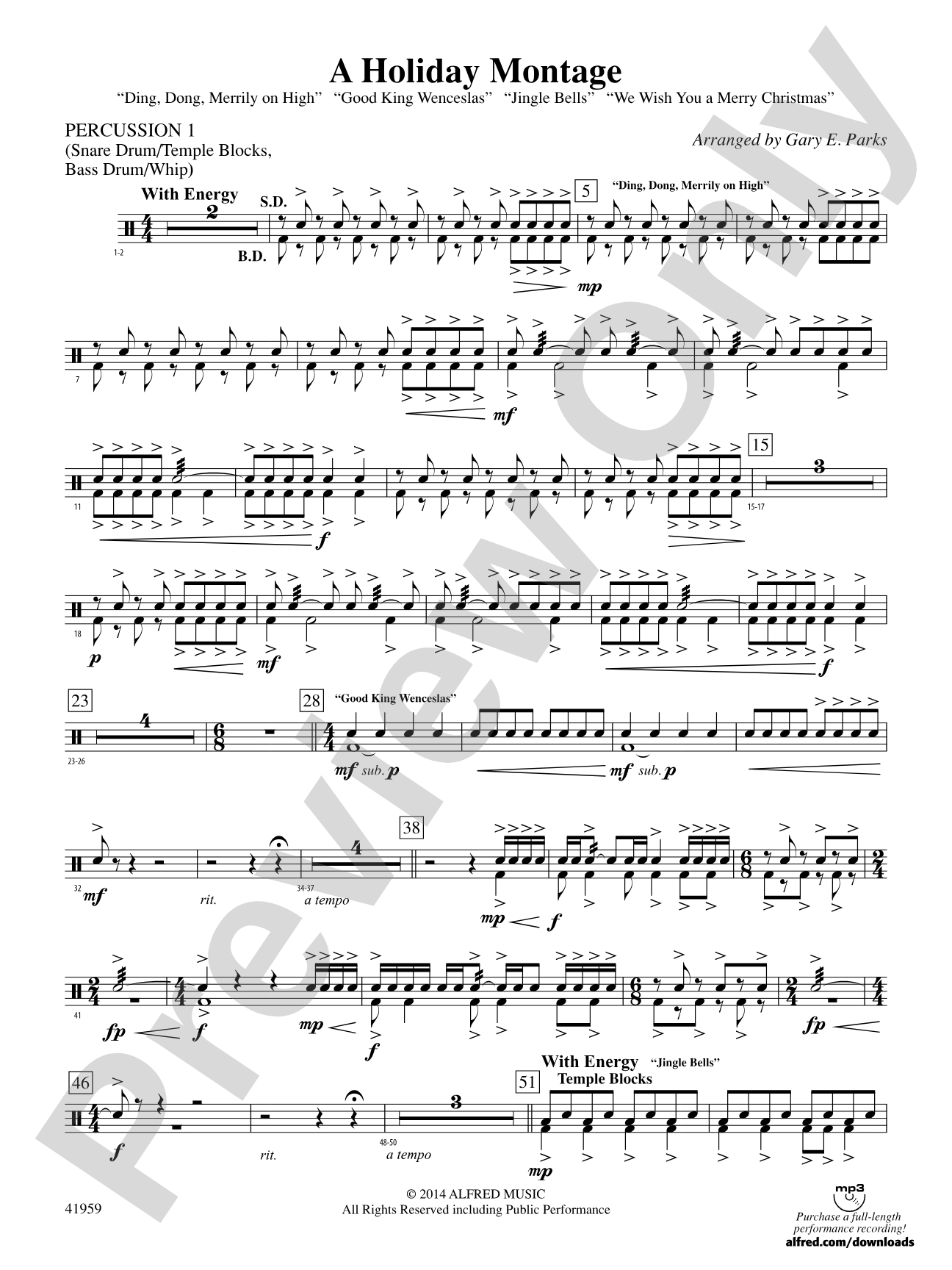 A Holiday Montage: 1st Percussion