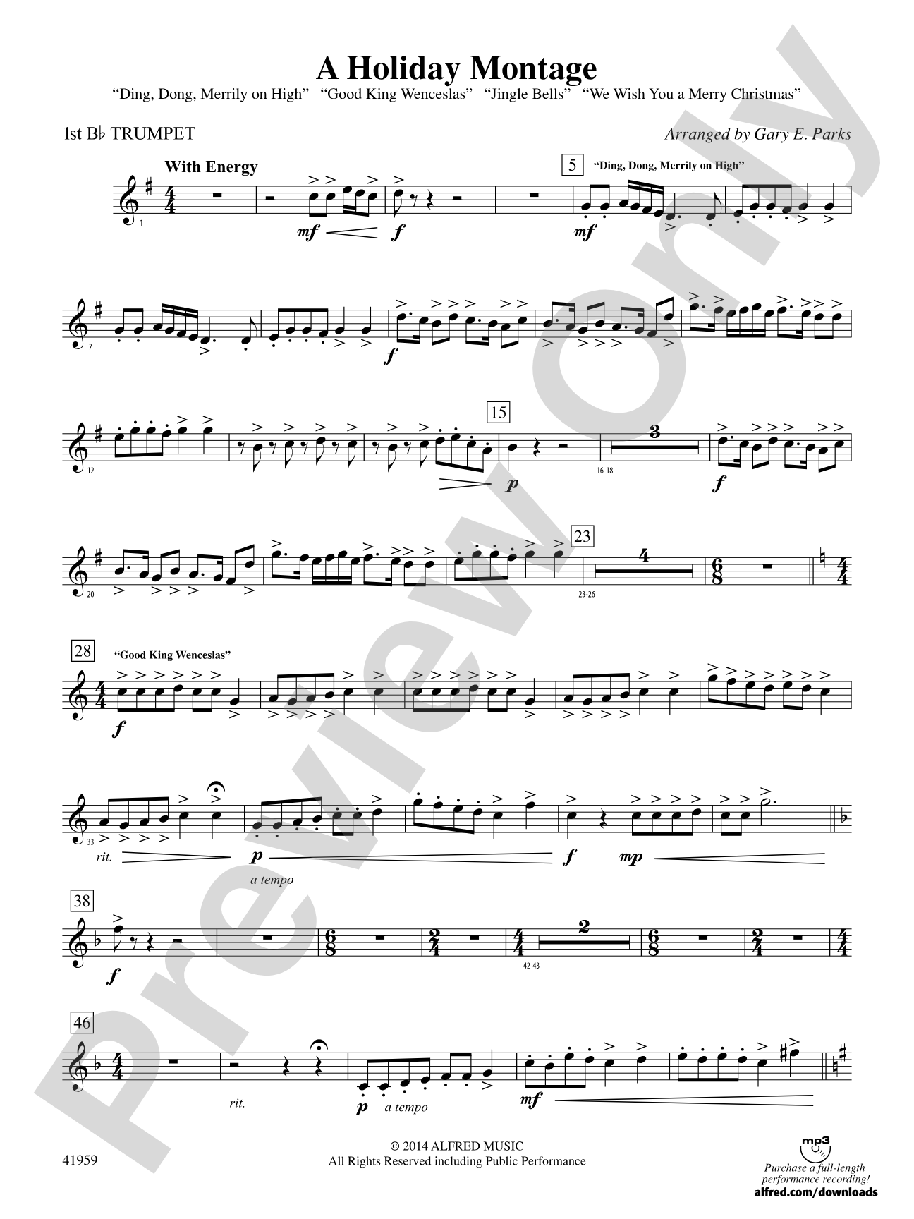 A Holiday Montage: 1st B-flat Trumpet