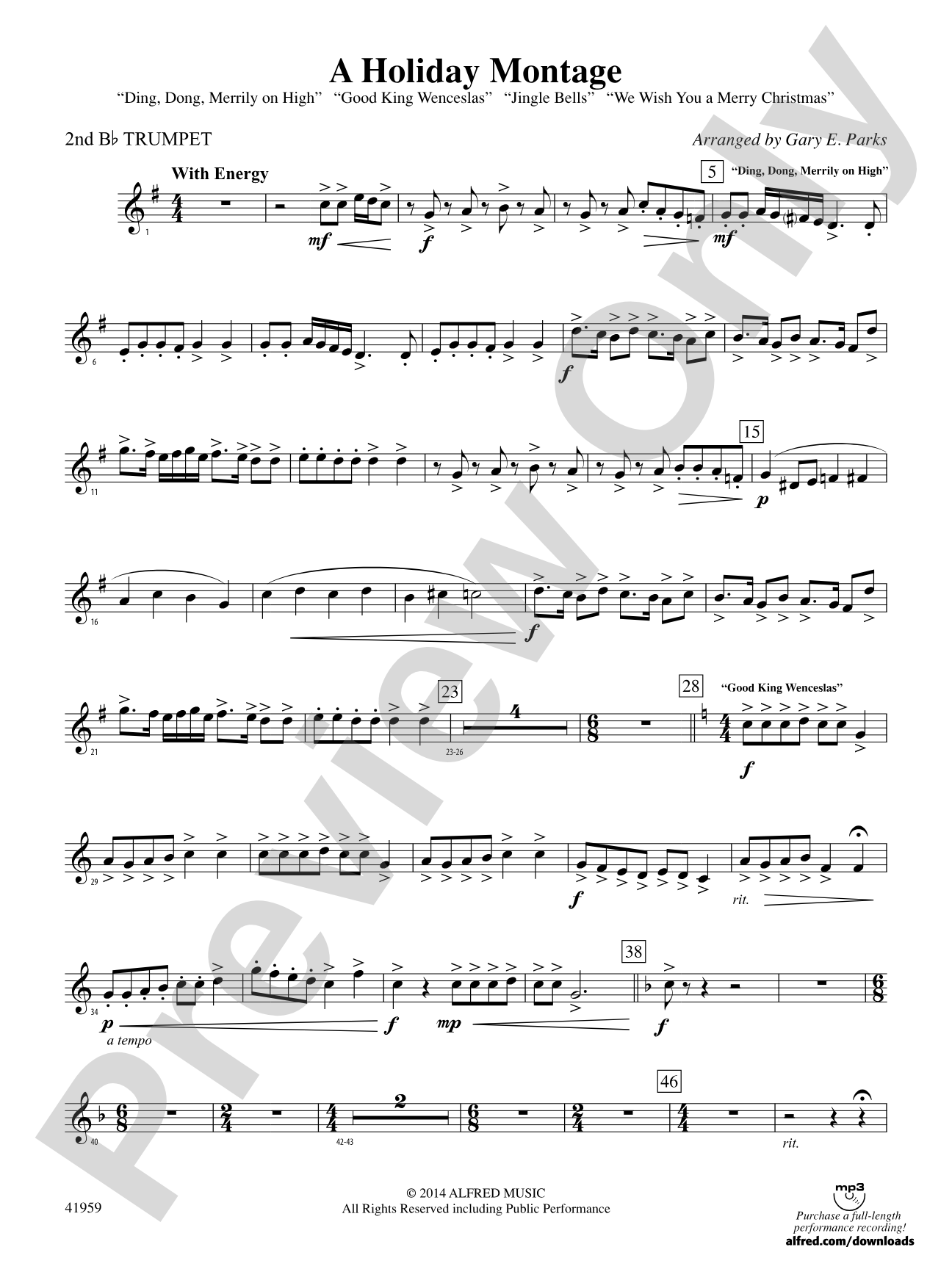 A Holiday Montage: 2nd B-flat Trumpet