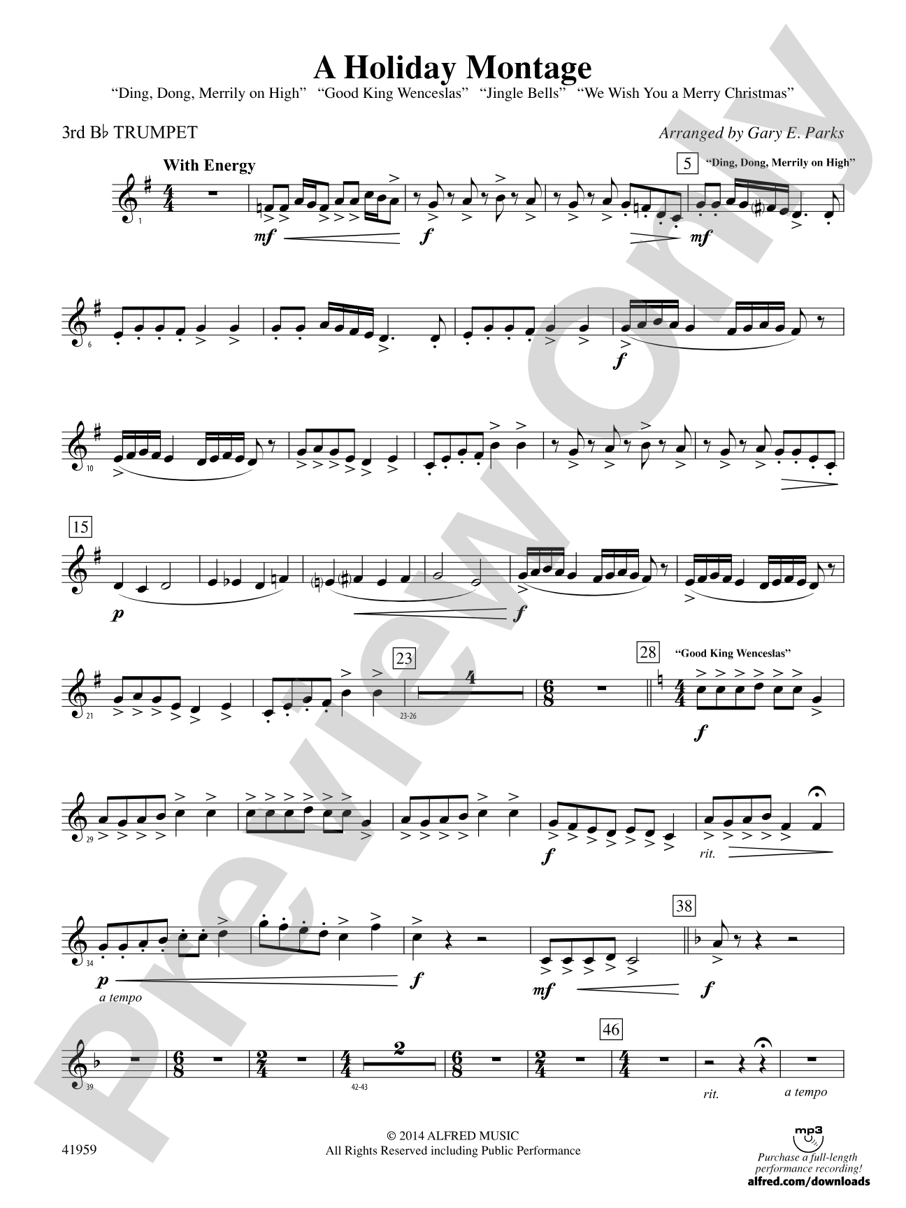 A Holiday Montage: 3rd B-flat Trumpet