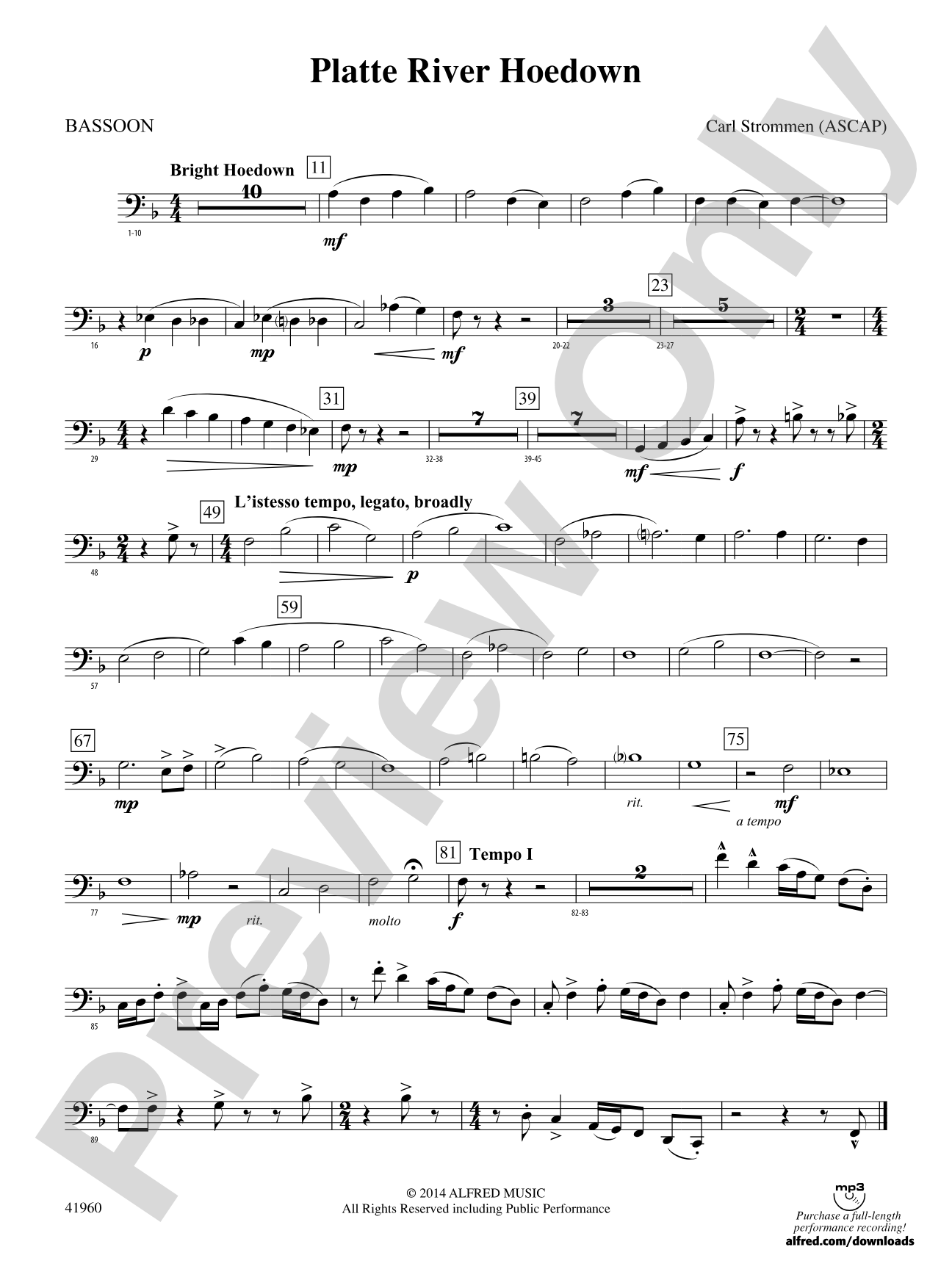 Platte River Hoedown: Bassoon