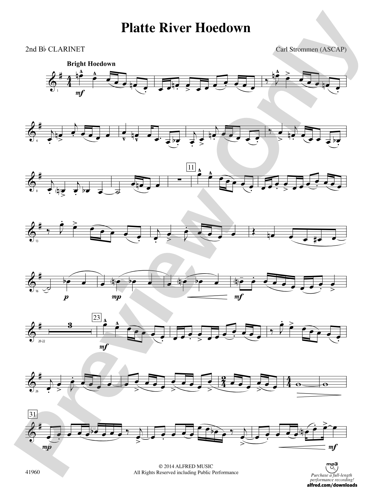 Platte River Hoedown: 2nd B-flat Clarinet