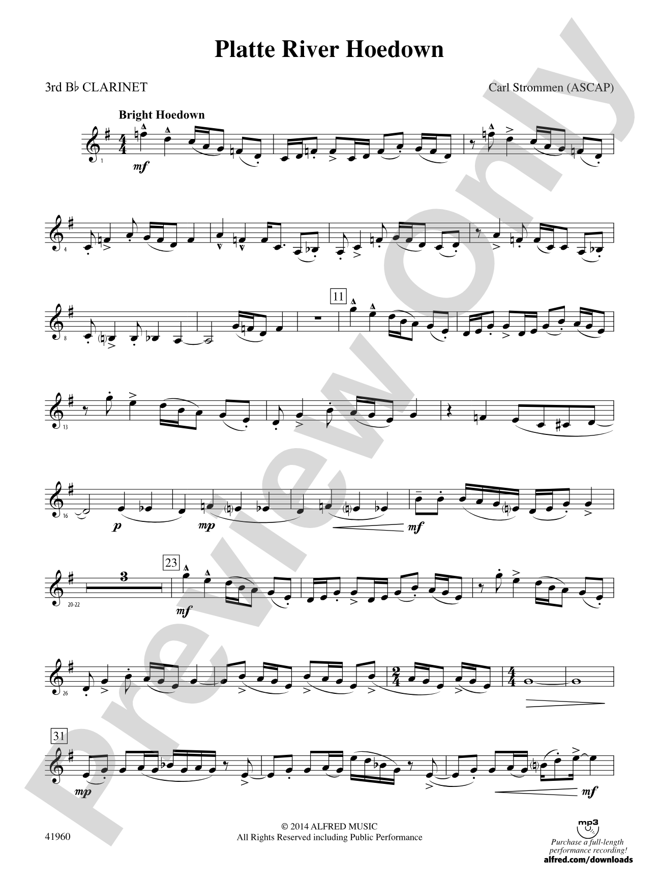 Platte River Hoedown: 3rd B-flat Clarinet