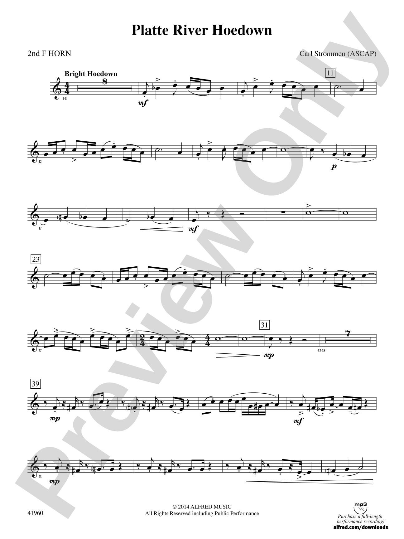 Platte River Hoedown: 2nd F Horn