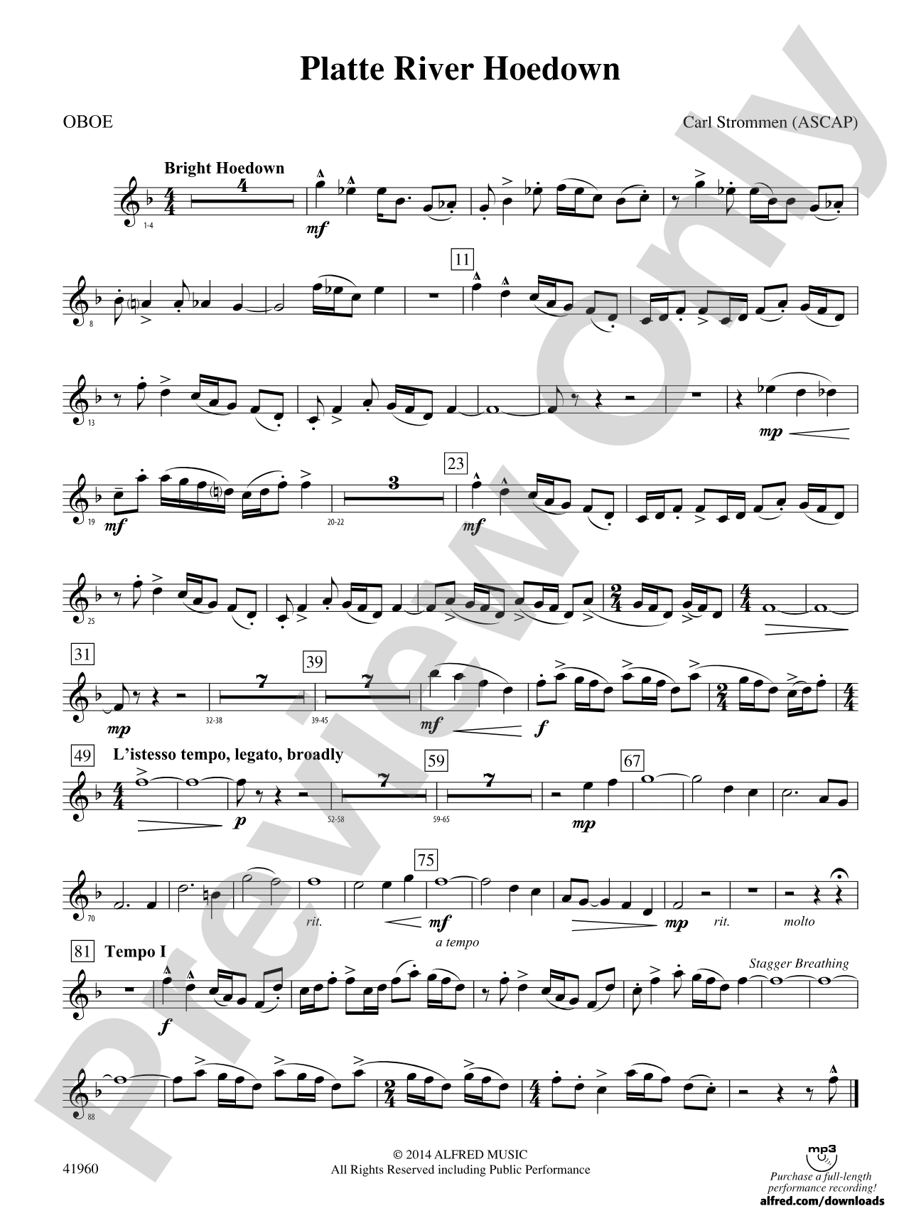 Platte River Hoedown: Oboe