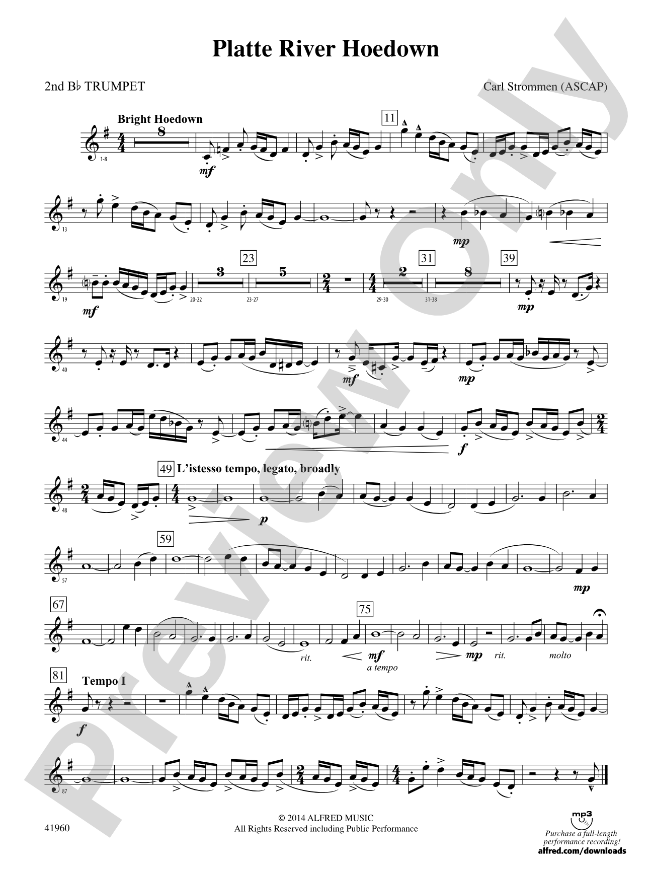 Platte River Hoedown: 2nd B-flat Trumpet