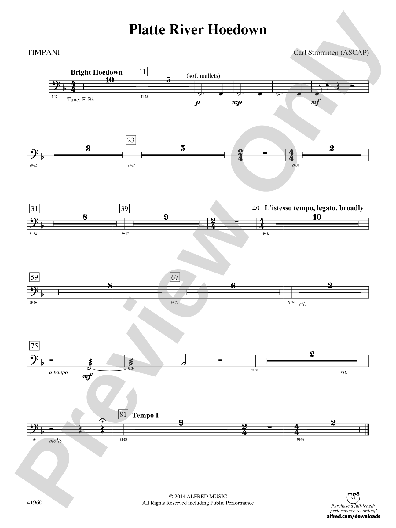 Platte River Hoedown: Timpani