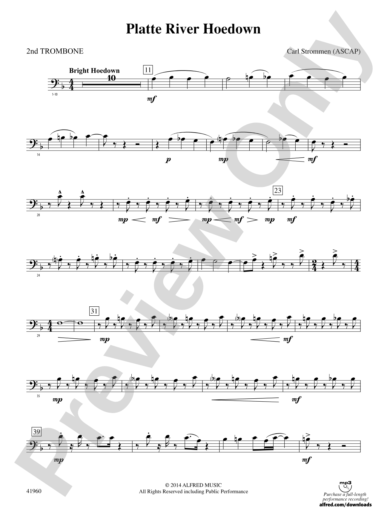 Platte River Hoedown: 2nd Trombone
