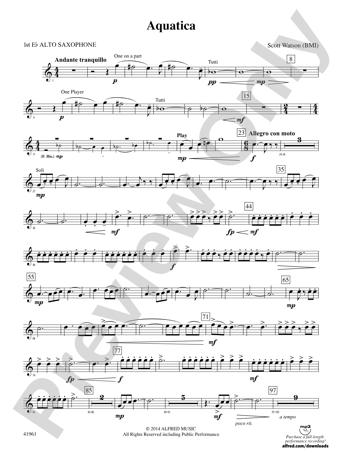 Aquatica: E-flat Alto Saxophone