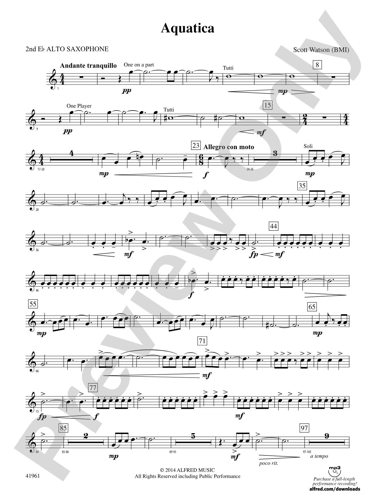 Aquatica: 2nd E-flat Alto Saxophone
