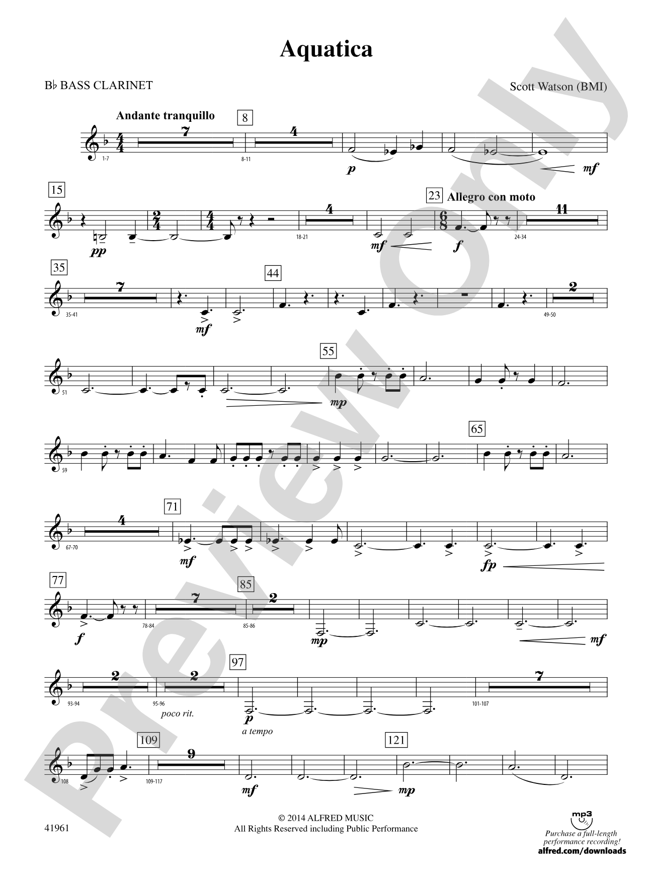 Aquatica: B-flat Bass Clarinet