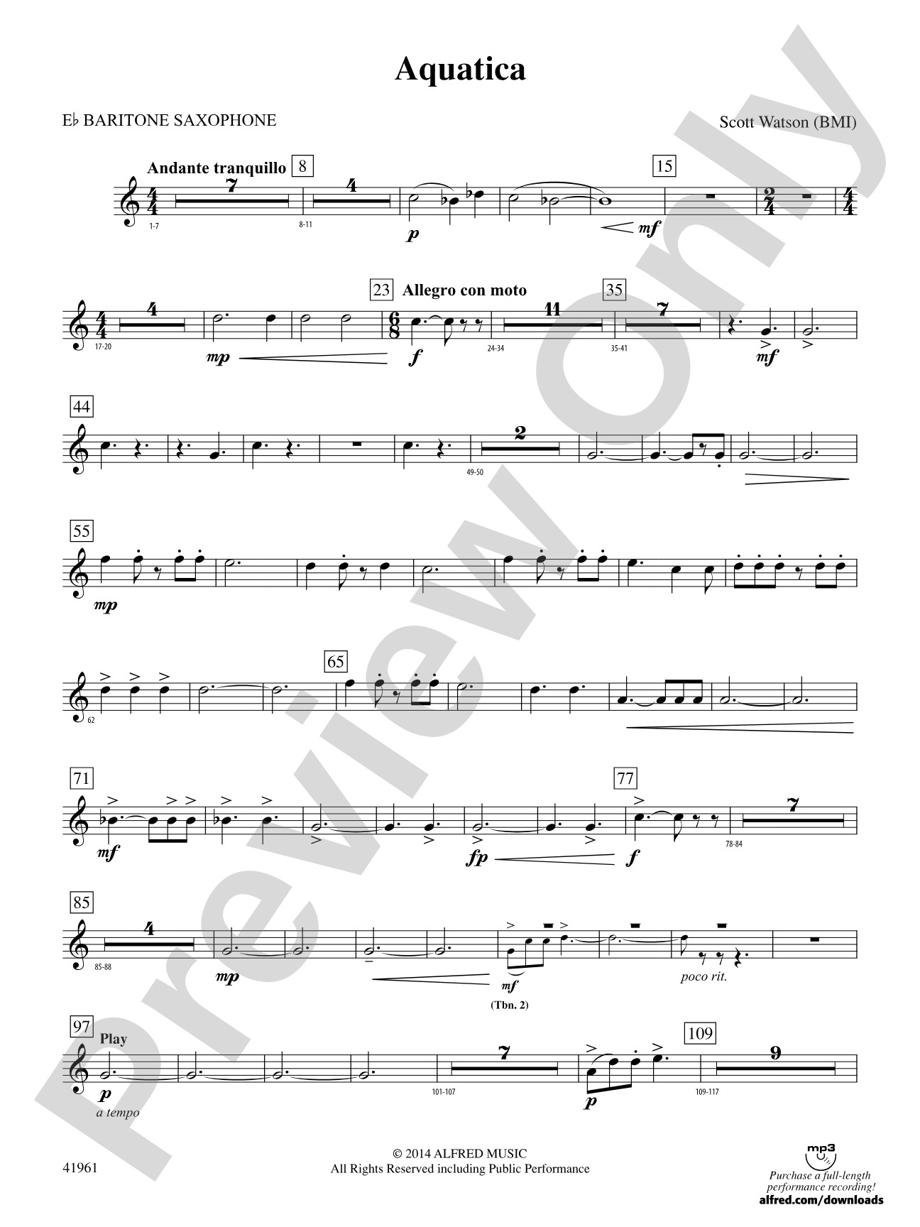 Aquatica: E-flat Baritone Saxophone