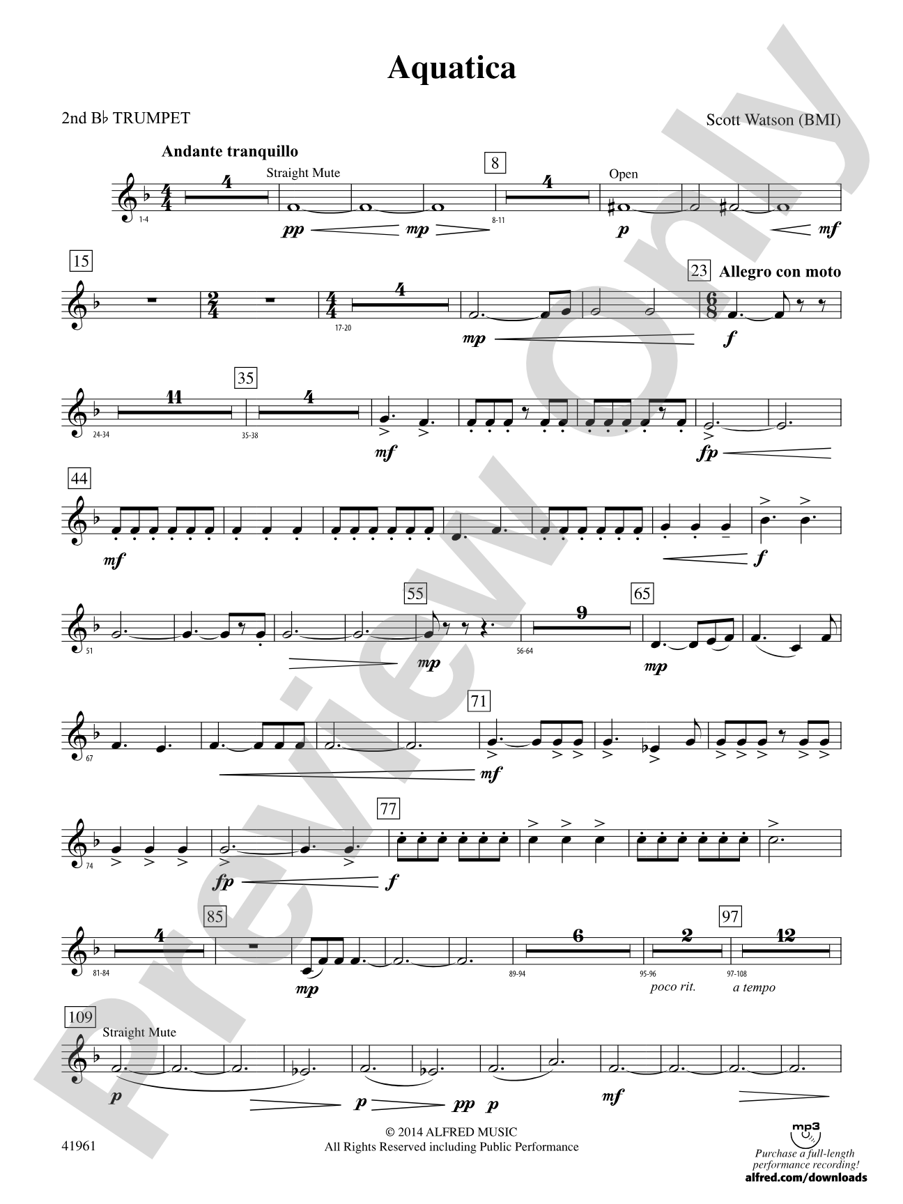 Aquatica: 2nd B-flat Trumpet