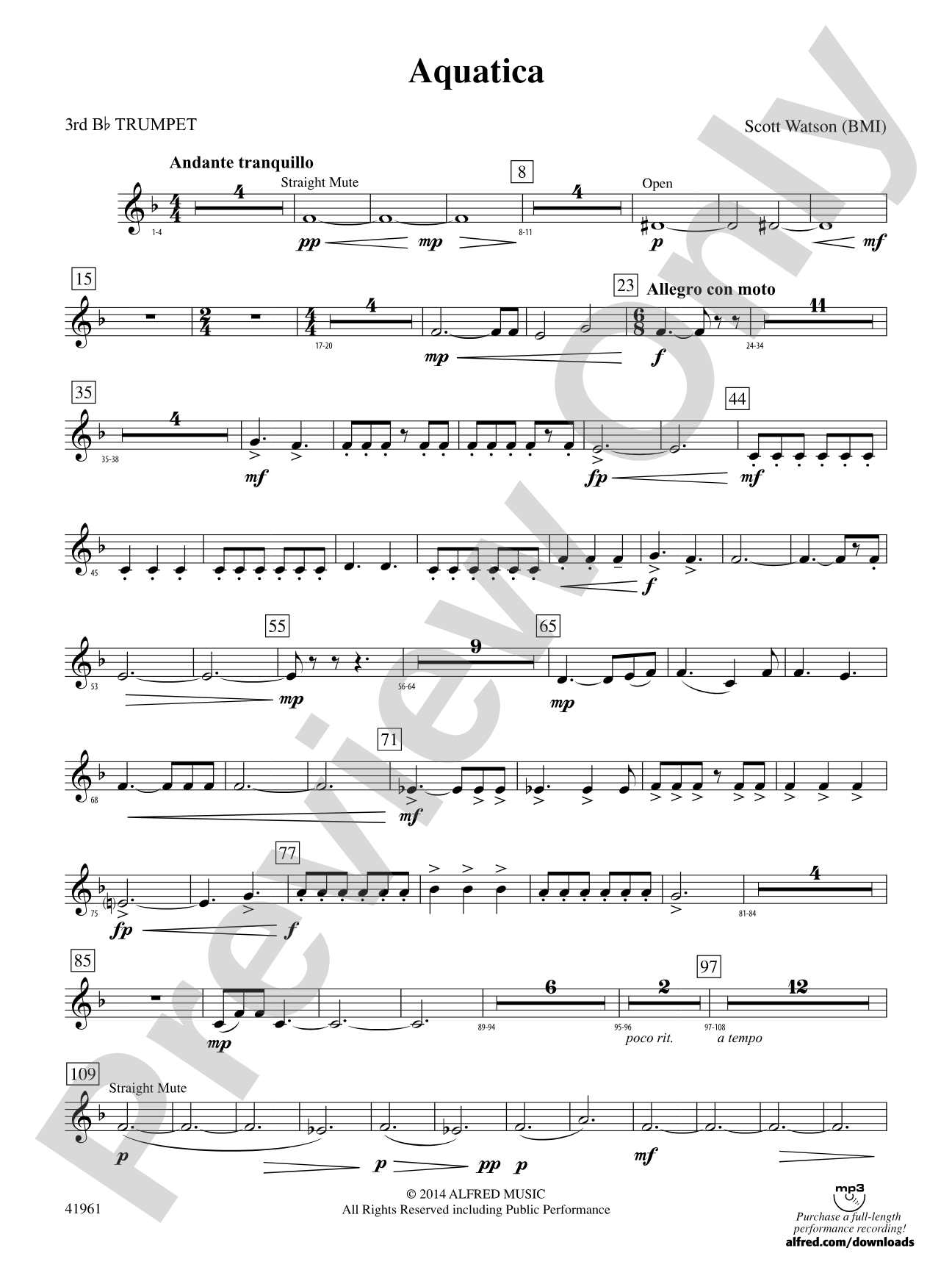 Aquatica: 3rd B-flat Trumpet