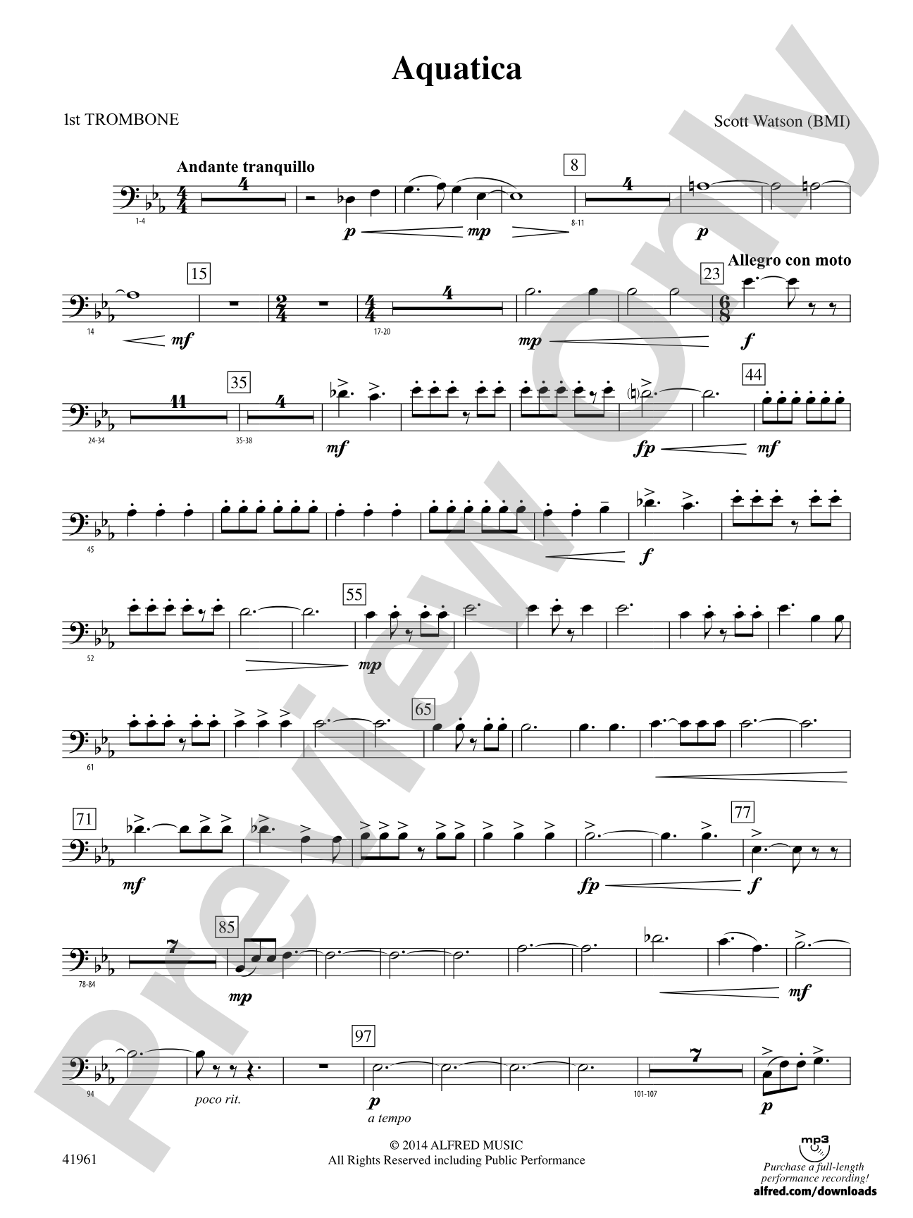 Aquatica: 1st Trombone