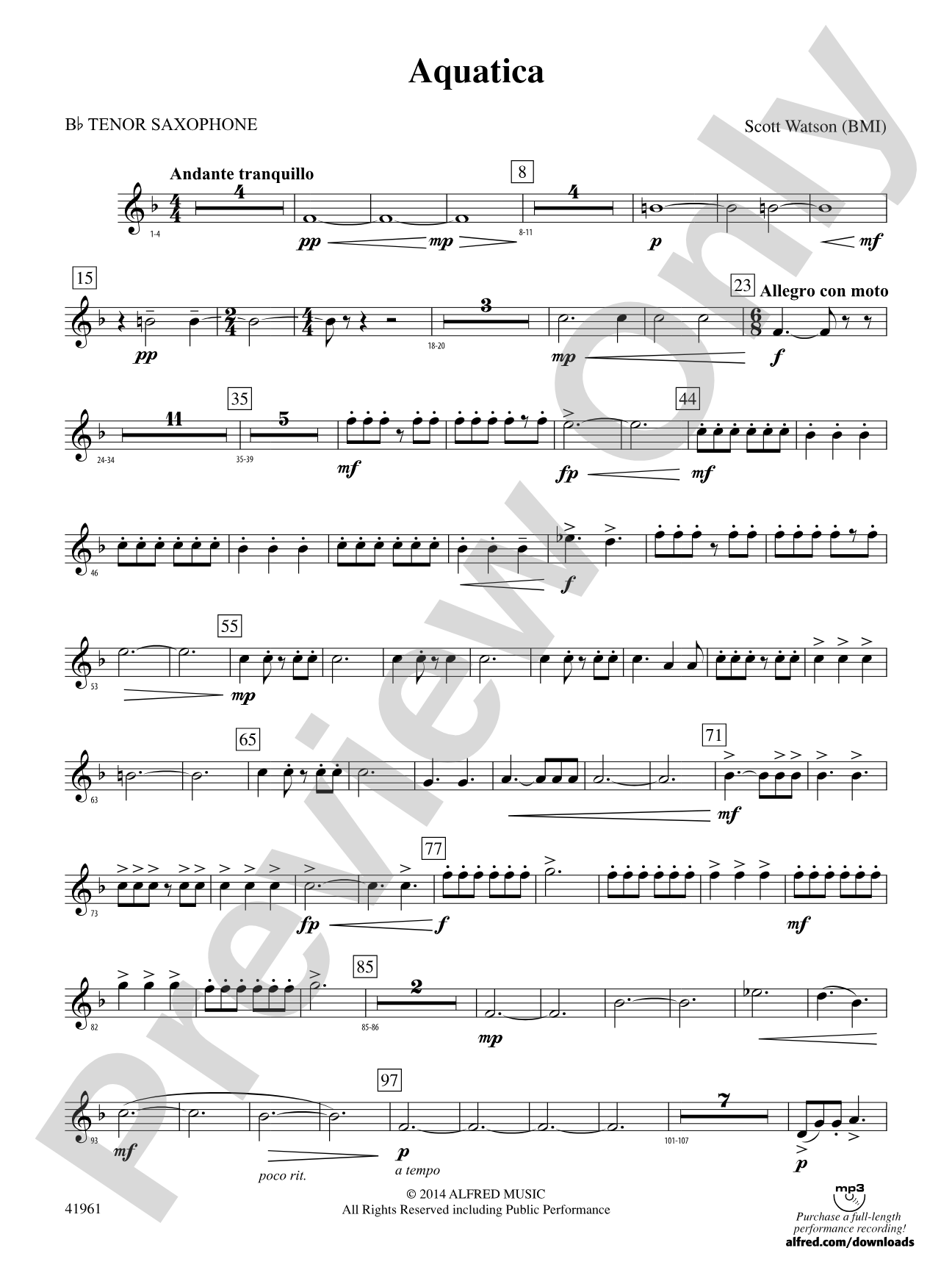 Aquatica: B-flat Tenor Saxophone