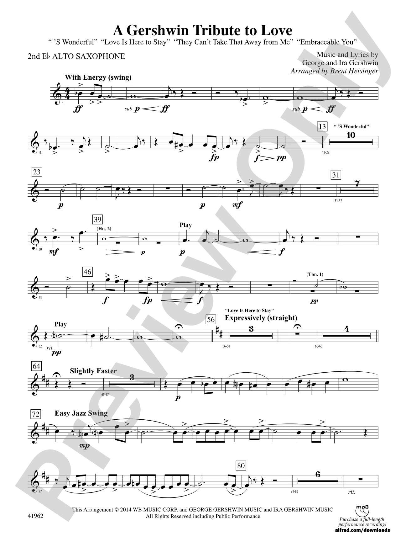 A Gershwin Tribute to Love: 2nd E-flat Alto Saxophone