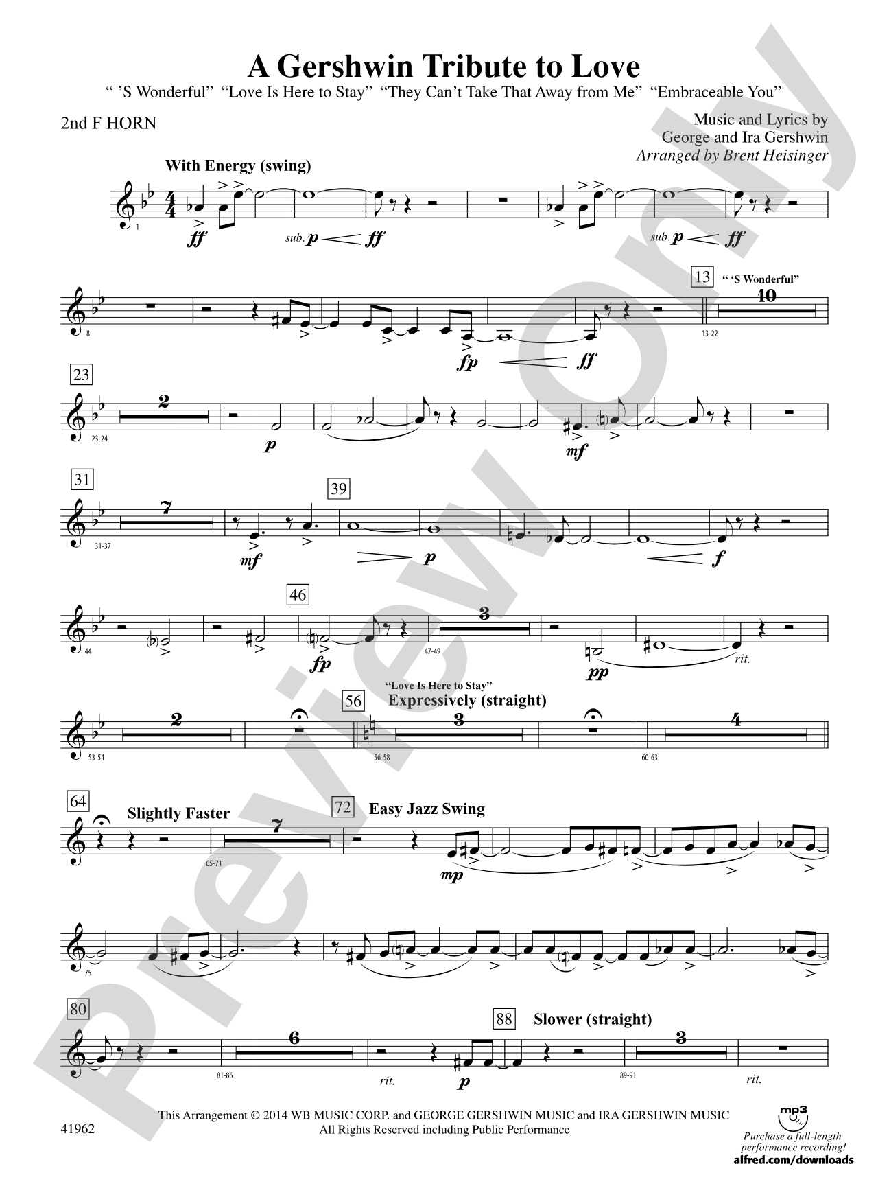 A Gershwin Tribute to Love: 2nd F Horn