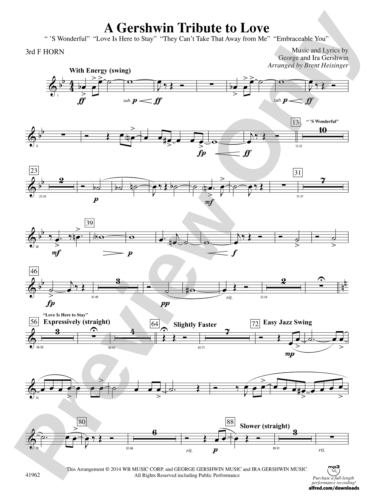 A Gershwin Tribute to Love: 3rd F Horn