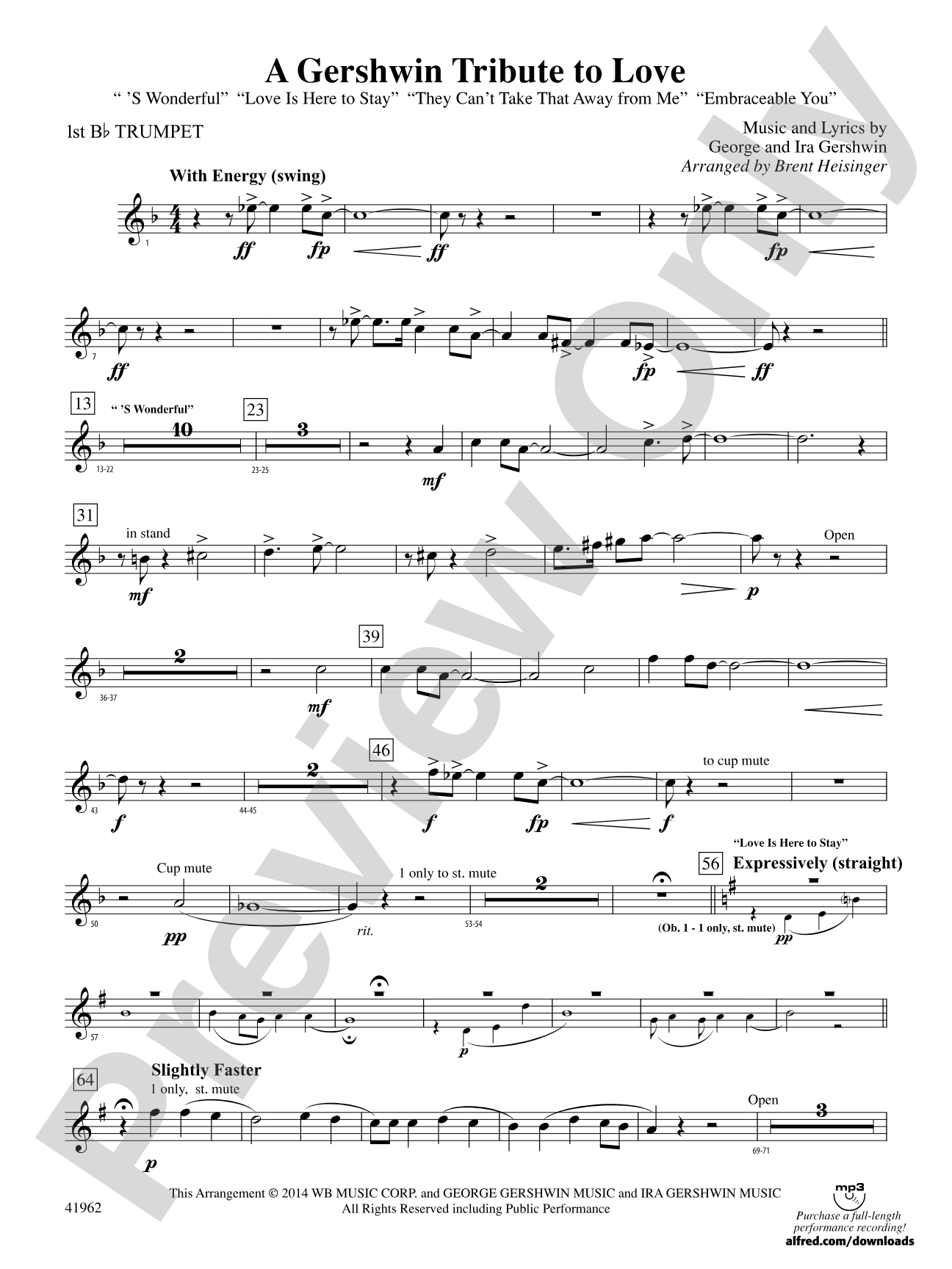 A Gershwin Tribute to Love: 1st B-flat Trumpet