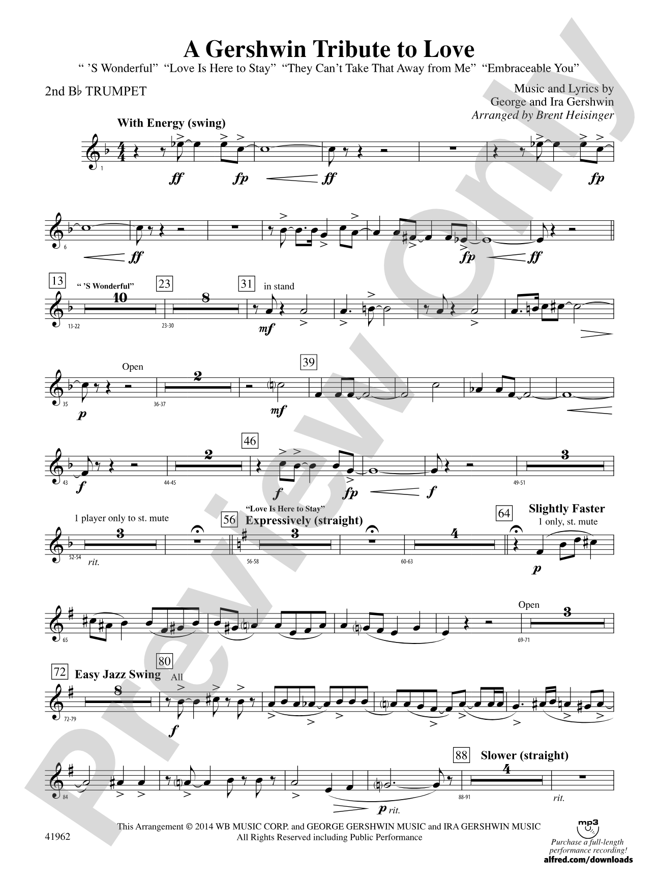 A Gershwin Tribute to Love: 2nd B-flat Trumpet