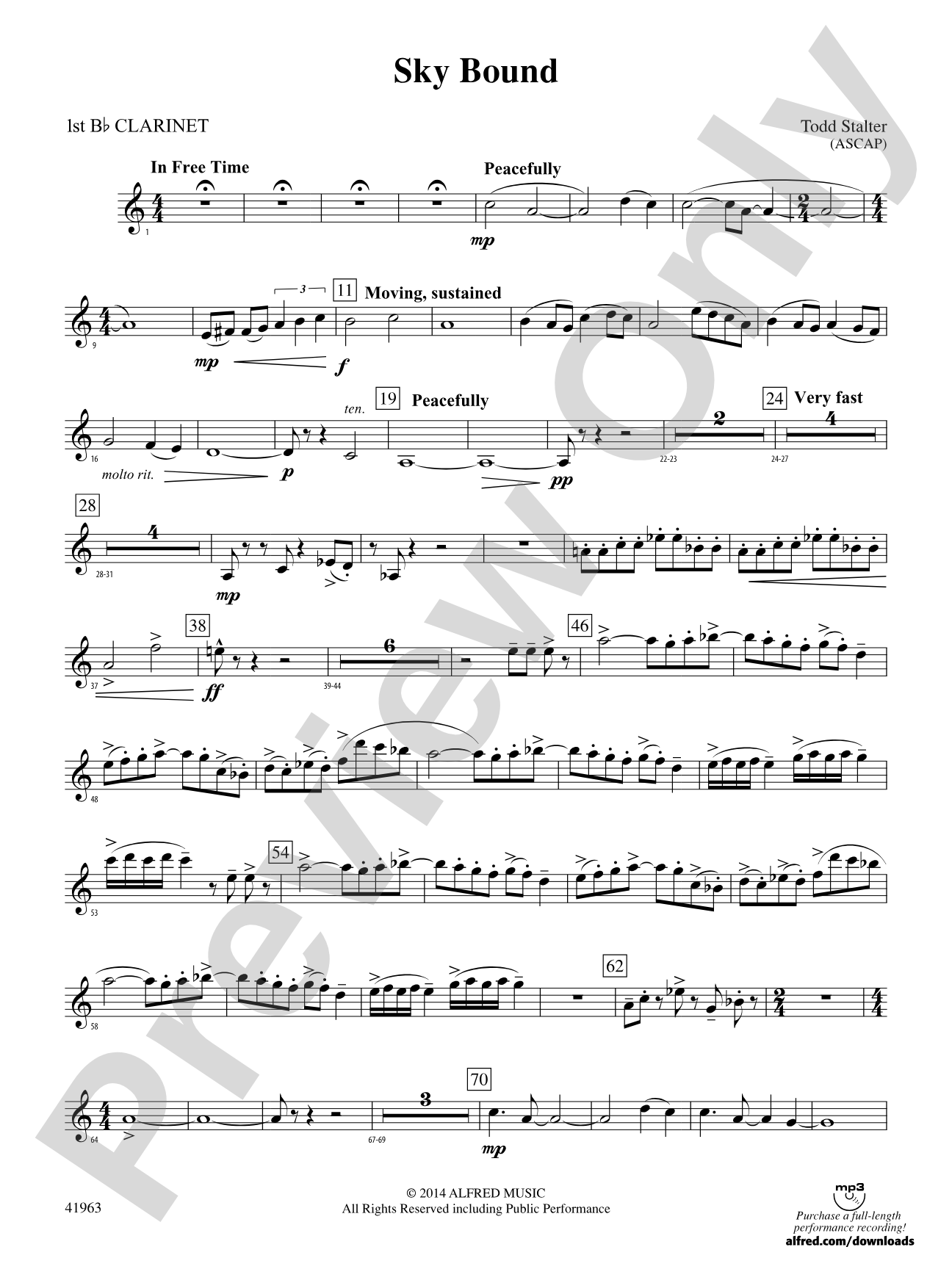 Sky Bound: 1st B-flat Clarinet